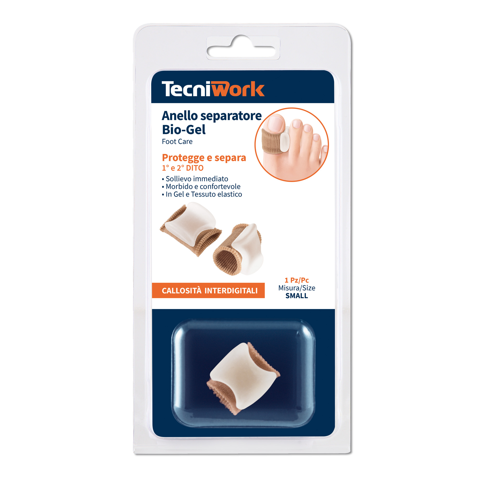 Anello separatore per alluce Bio-Gel in tessuto e in Tecniwork Polymer Gel misura Small 1 pz