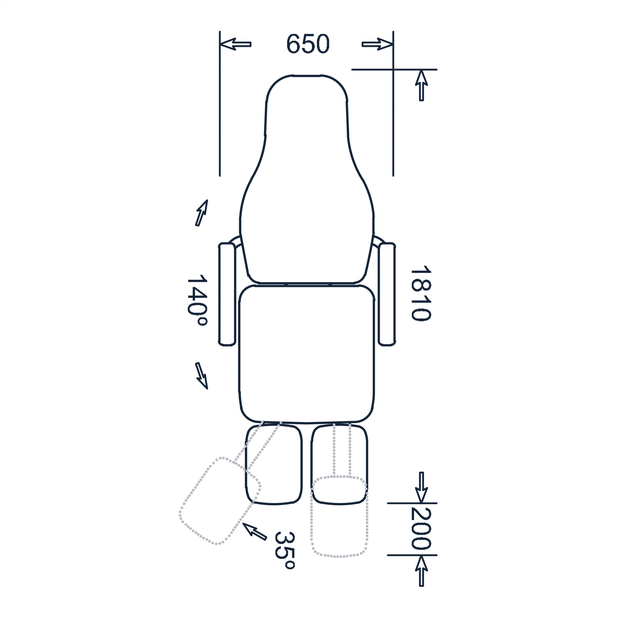 Penta fauteuil électrique à 1 moteur avec commande à pédale