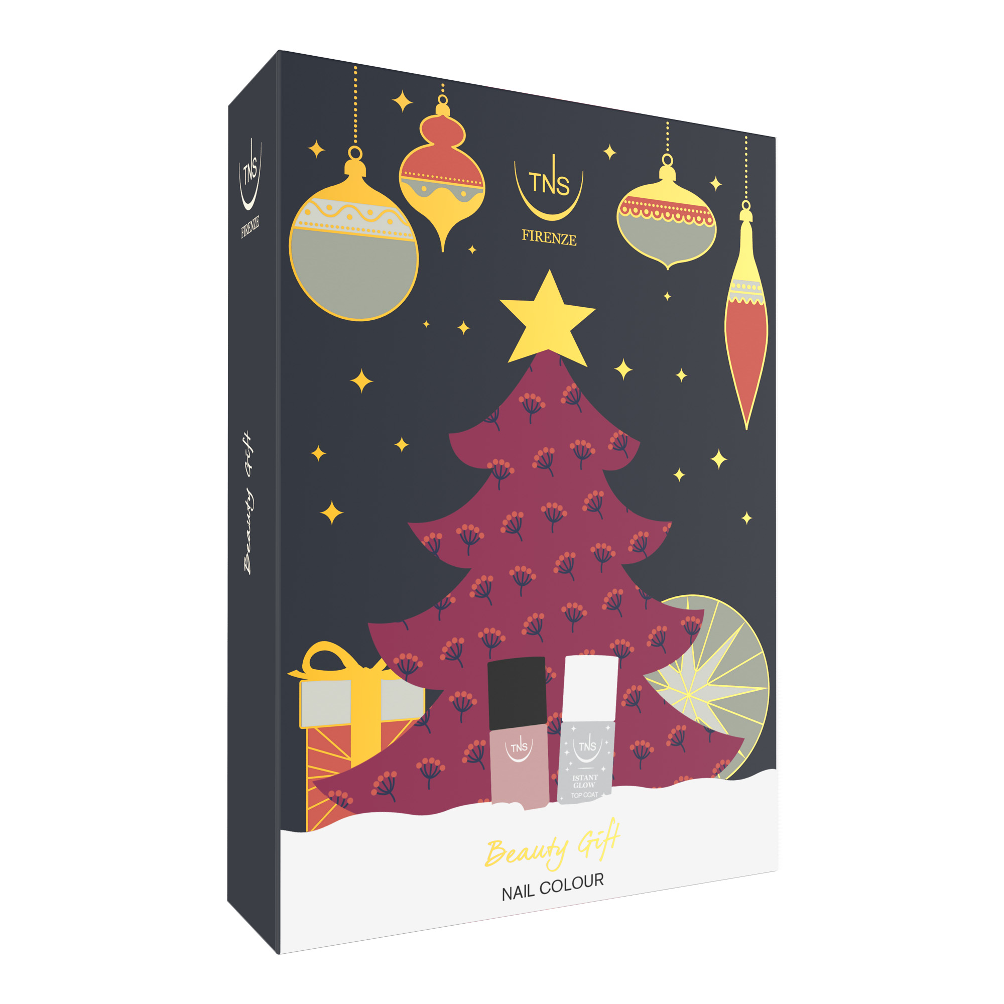 Christmas Beauty Gift Set with Powder Pink Nail Polish and Instant Glow Top TNS