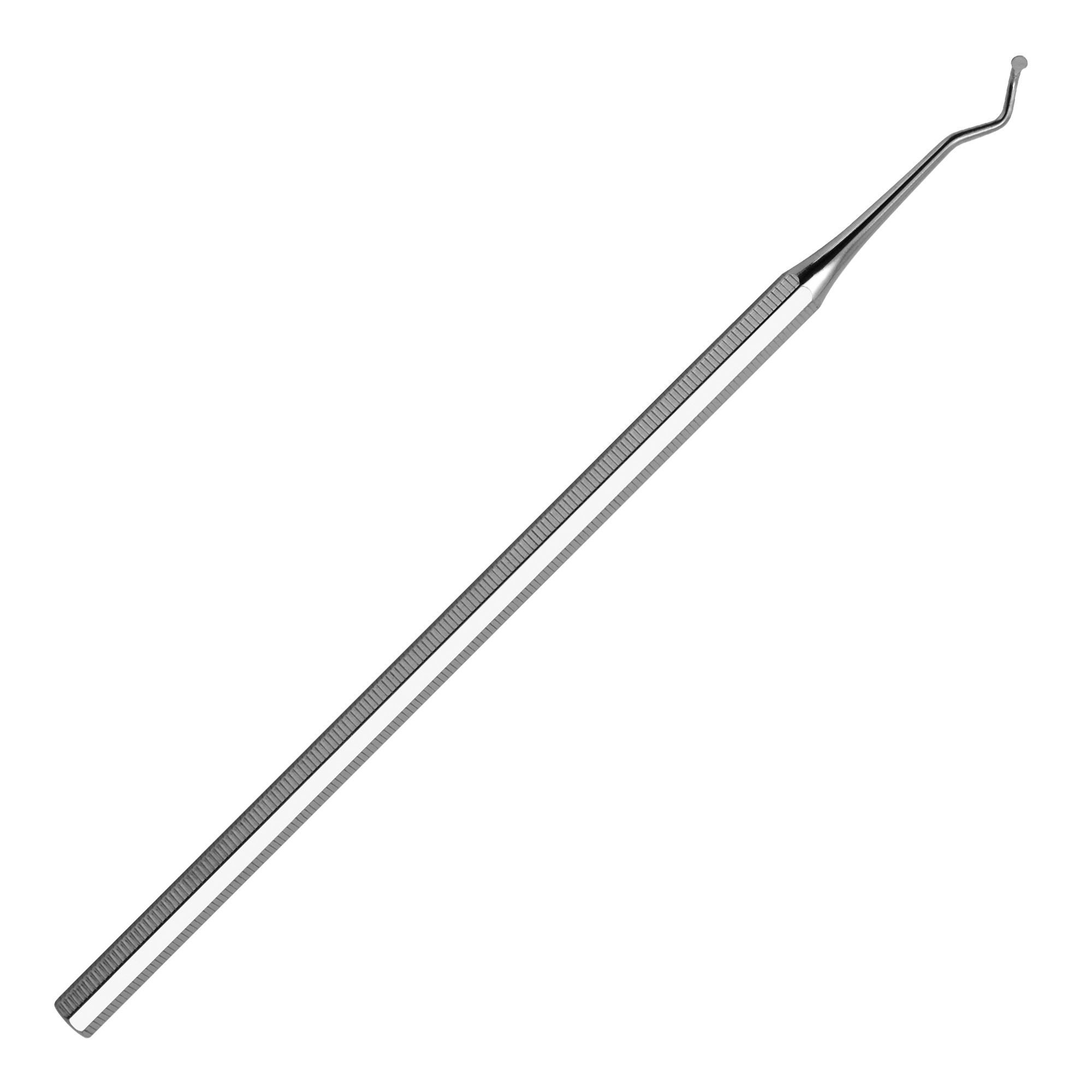 Curette professionnelle en acier inoxydable avec extremité coudée