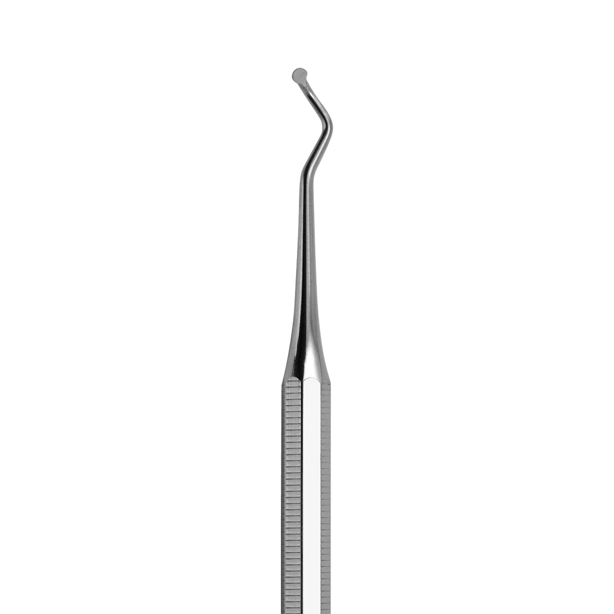 Curette professionnelle en acier inoxydable avec extremité coudée