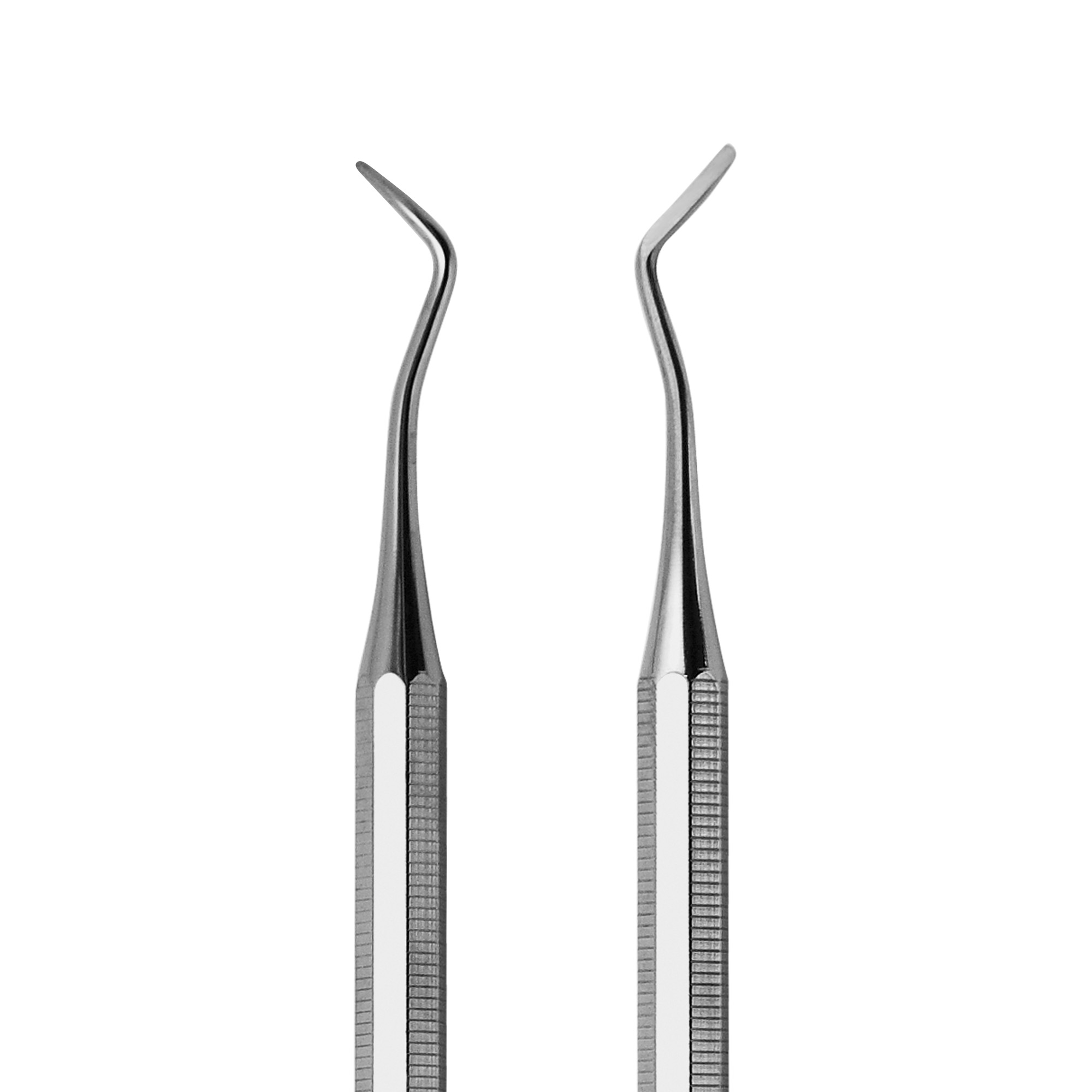 Professional stainless steel double-end curette with double angled tip