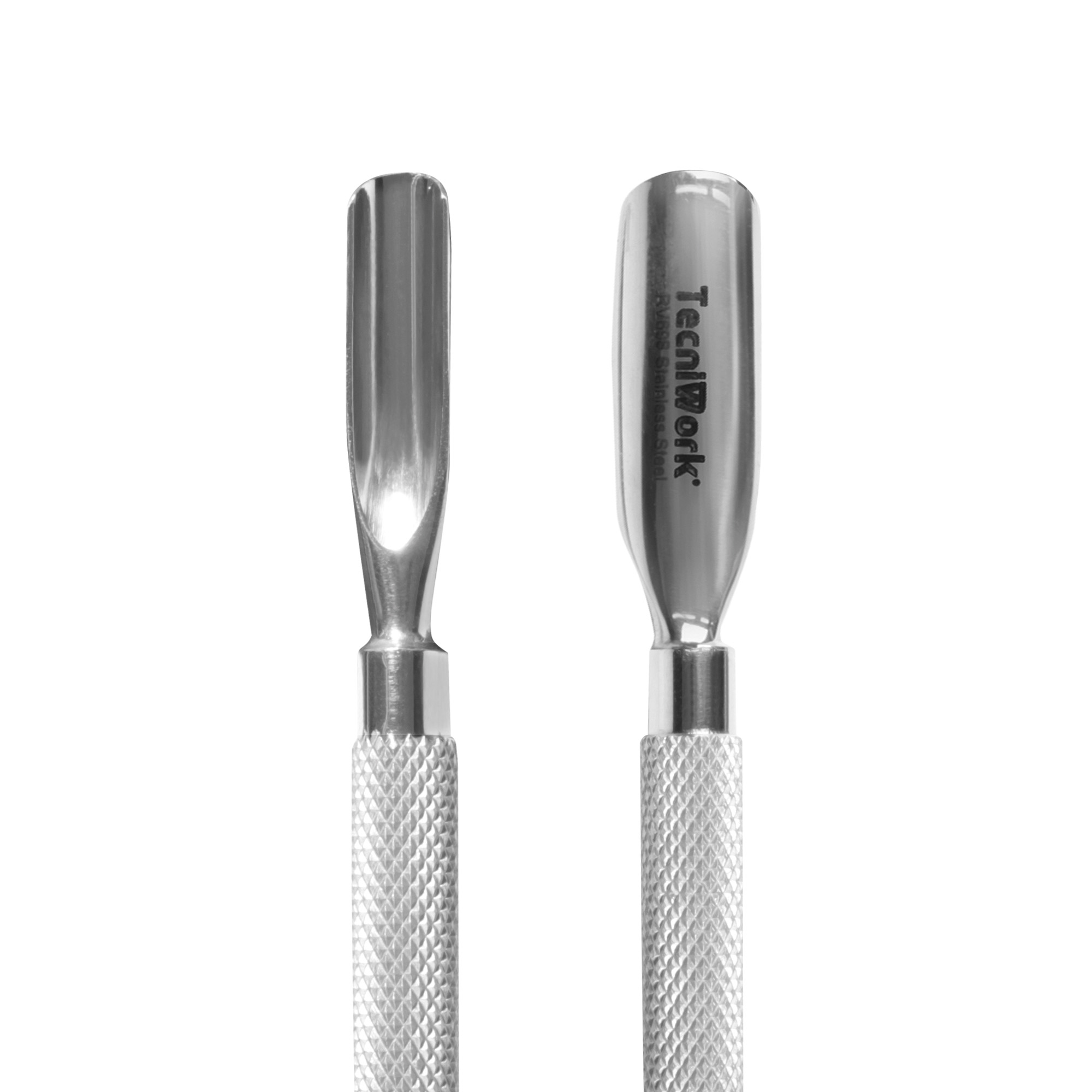 Professional stainless steel double concave tip cuticle pusher