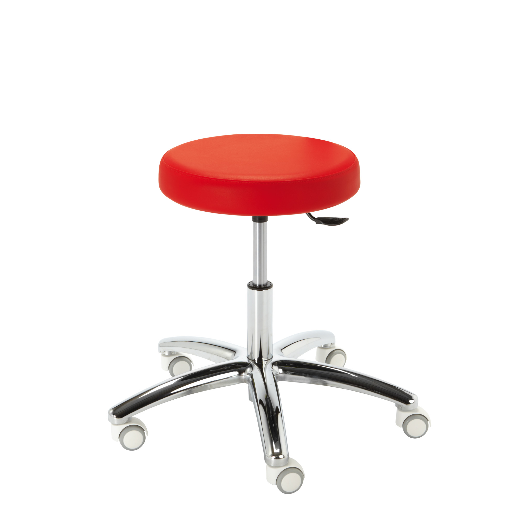 Hocker mit Rollen Monza T Farbe Rot