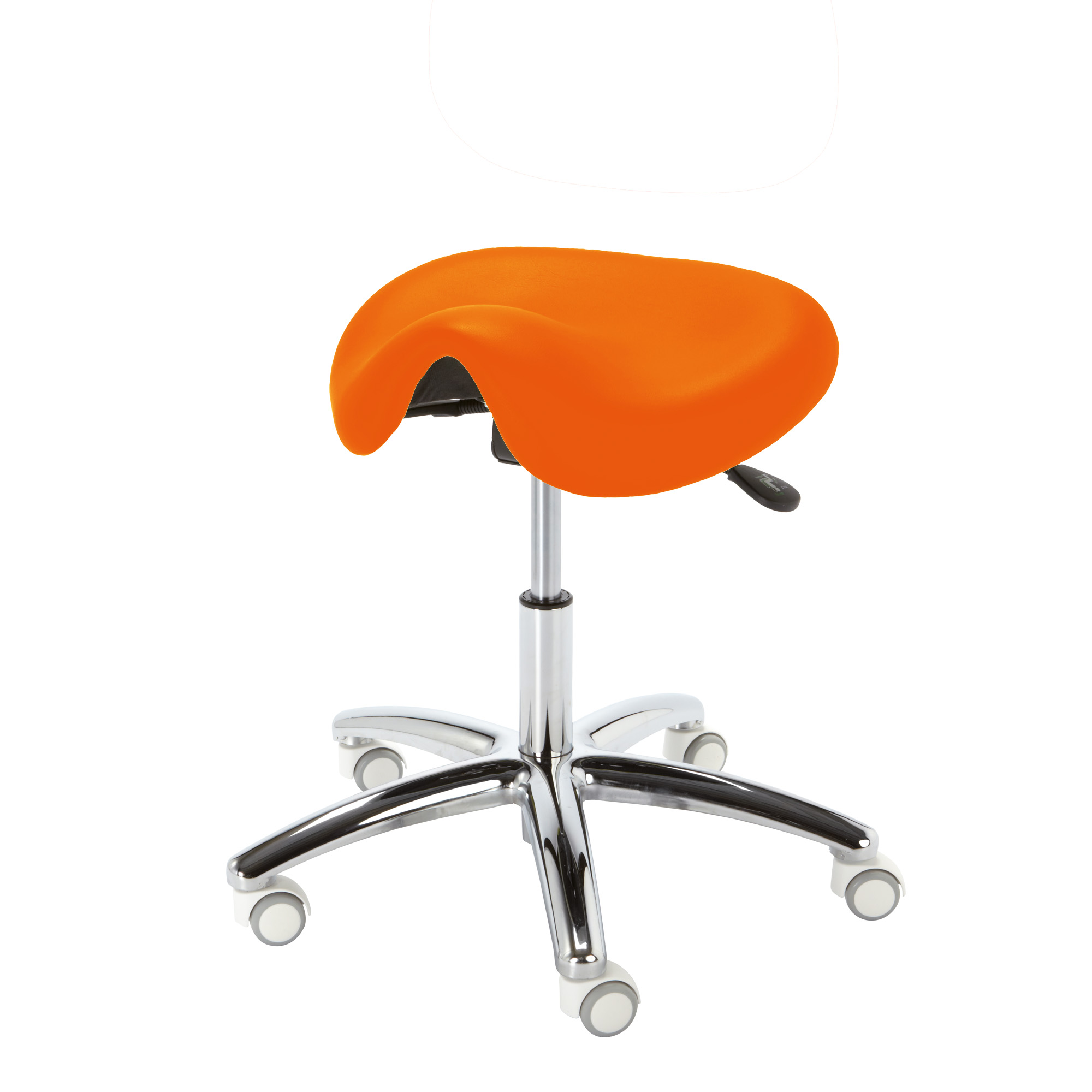 Taburete con ruedas Corsa color naranja