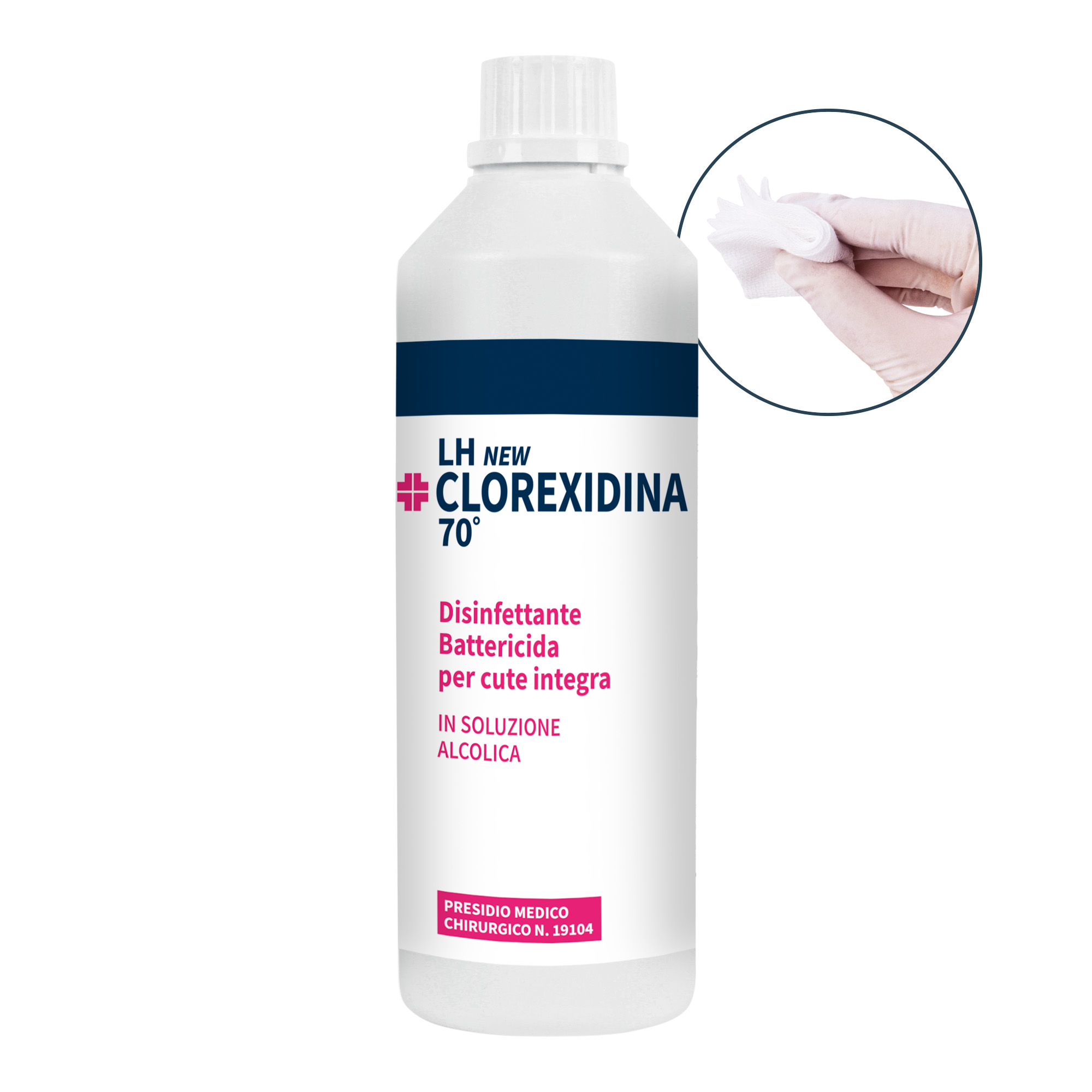 Disinfettante per cute a base alcolica LH New Clorexidina 70° 500 ml
