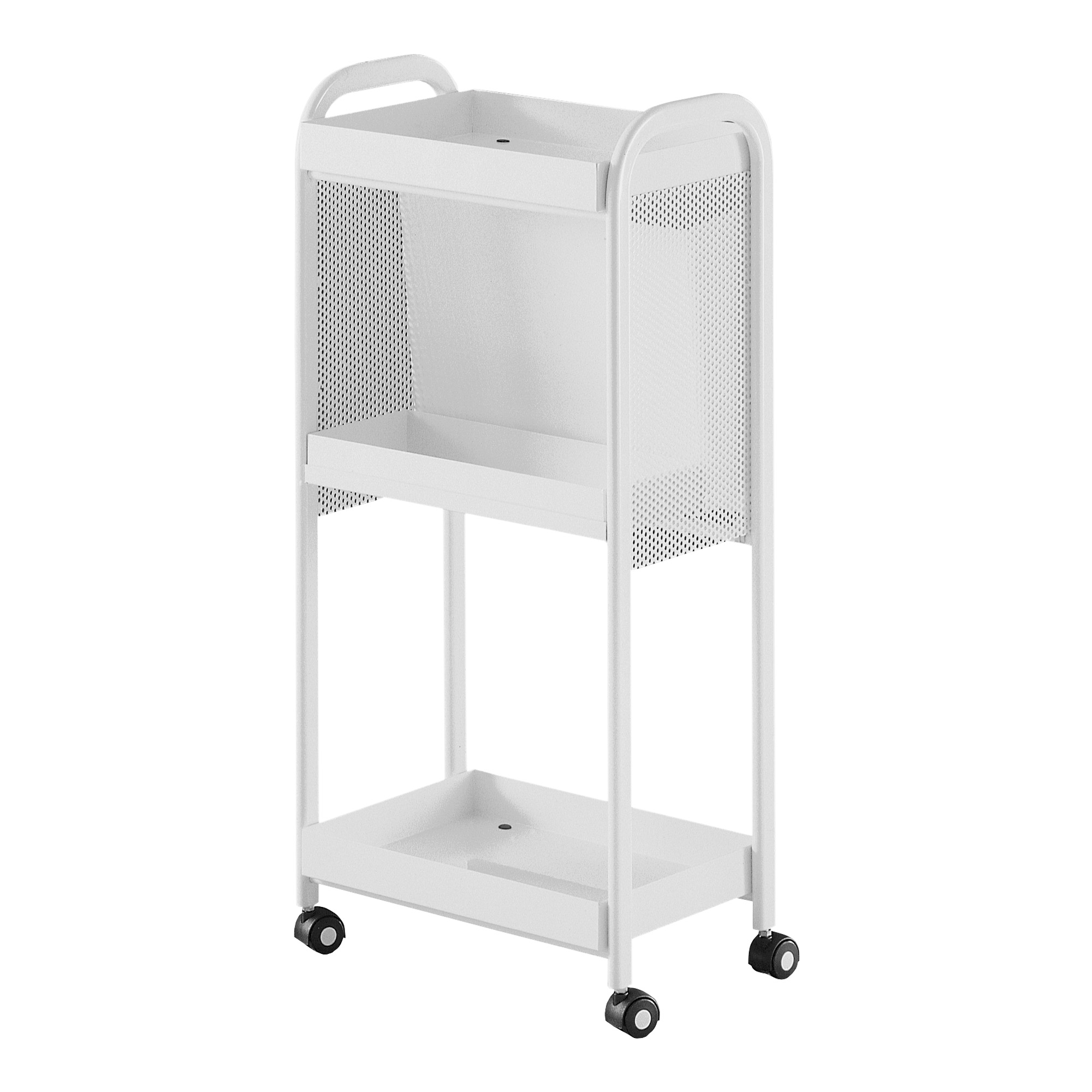 Steel trolley for hair removal 2 shelves and waste bin