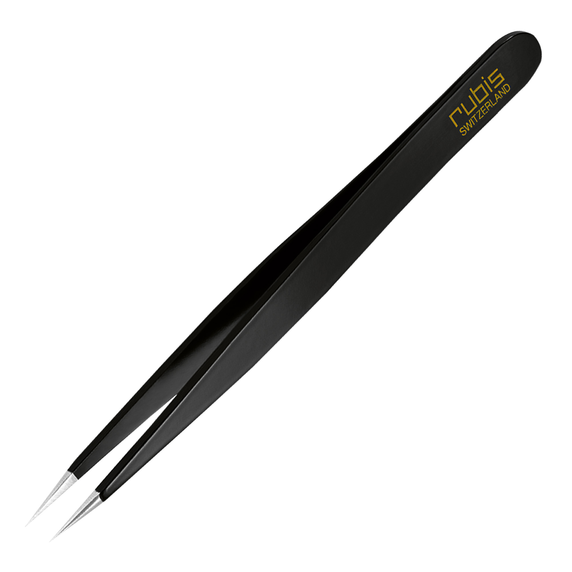 Rubis sharp-tipped stainless steel tweezers black