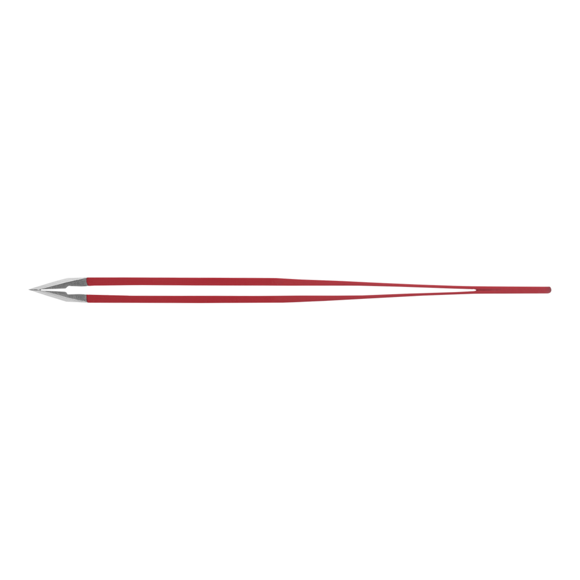 Rubis pince à épiler en acier inoxydable avec pointe oblique rouge
