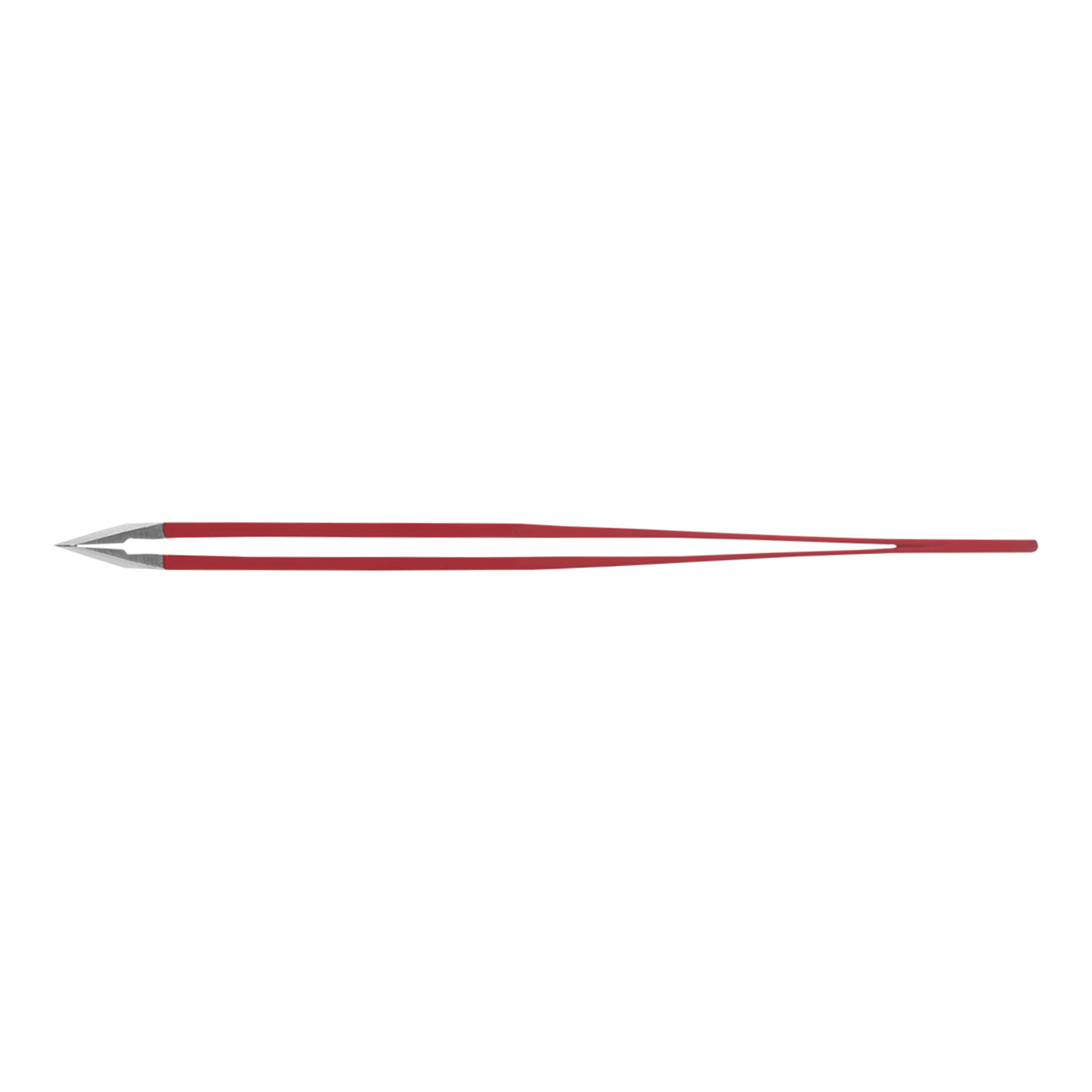 Rubis stainless steel tweezers with slant tip red