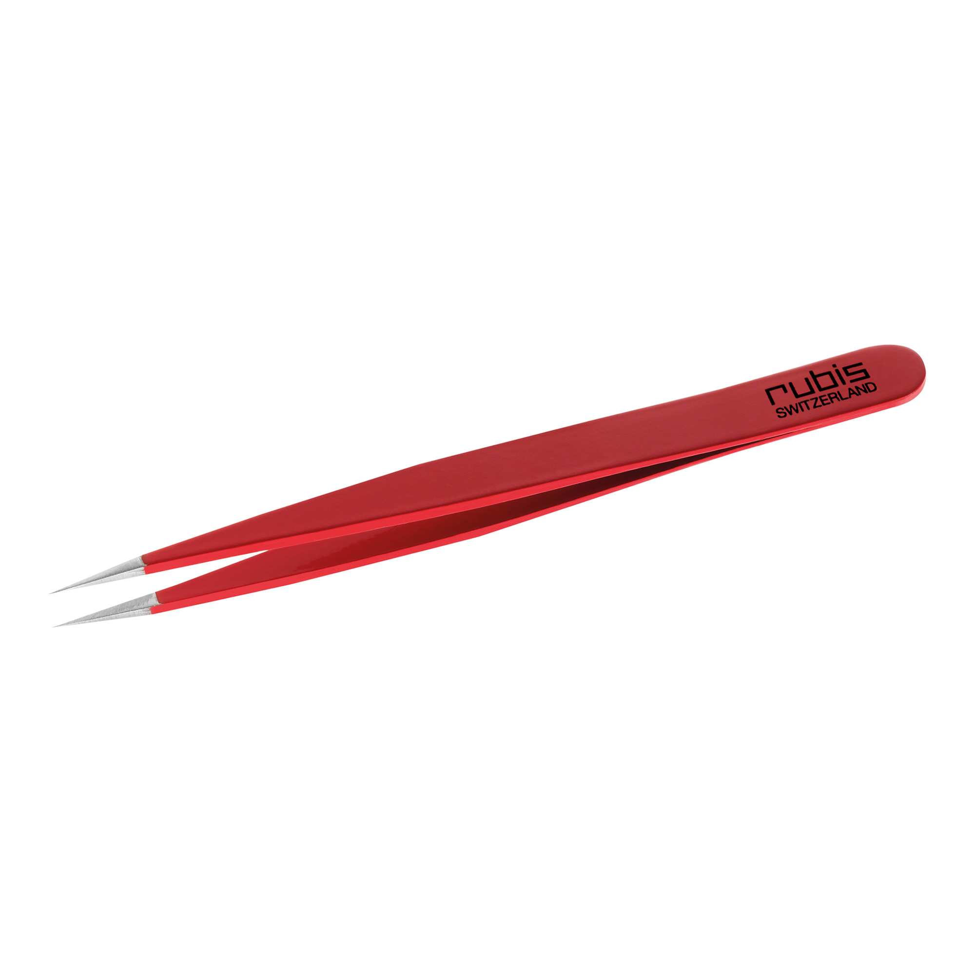 Rubis sharp-pointed stainless steel tweezers red