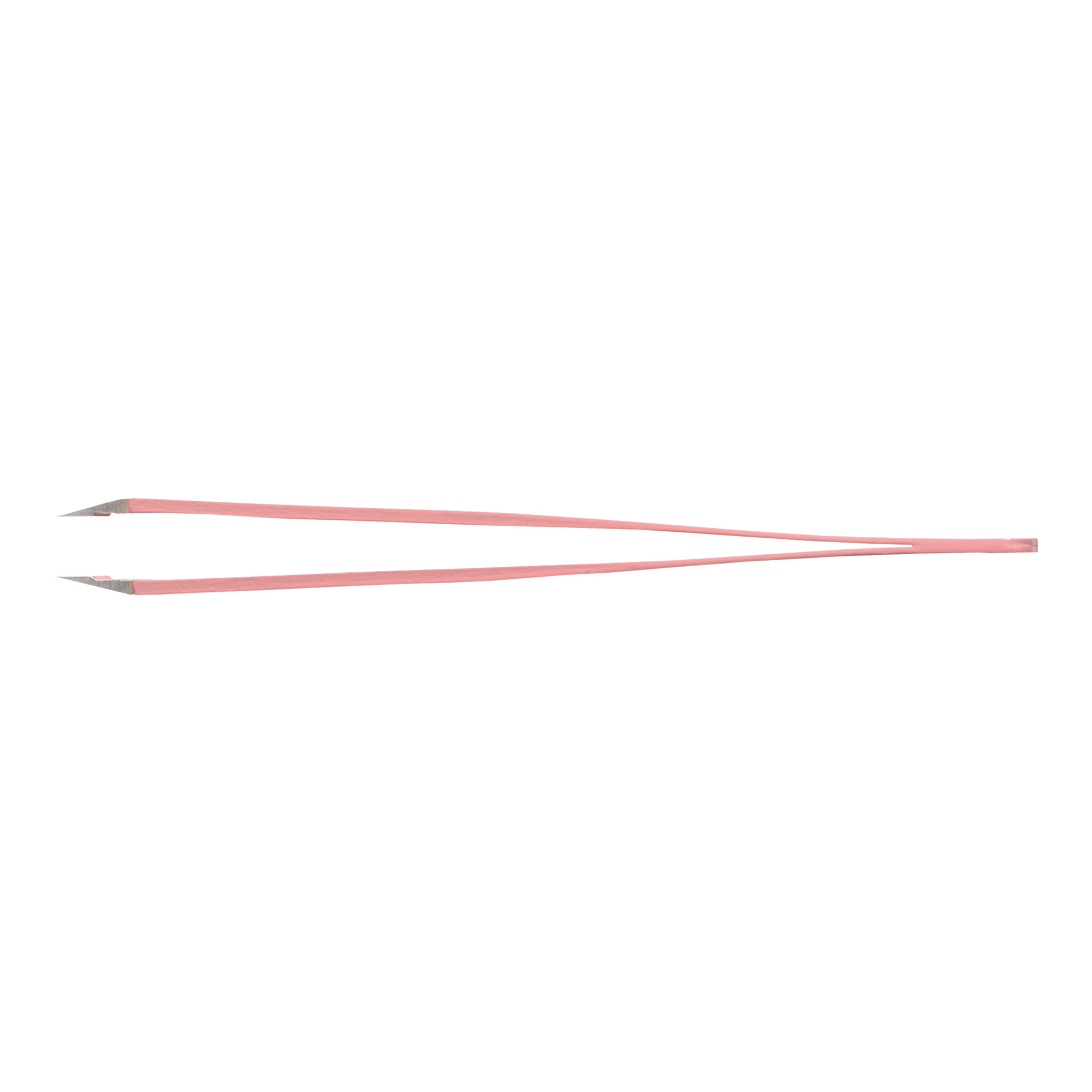 Rubis stainless steel tweezers with slant tip pink