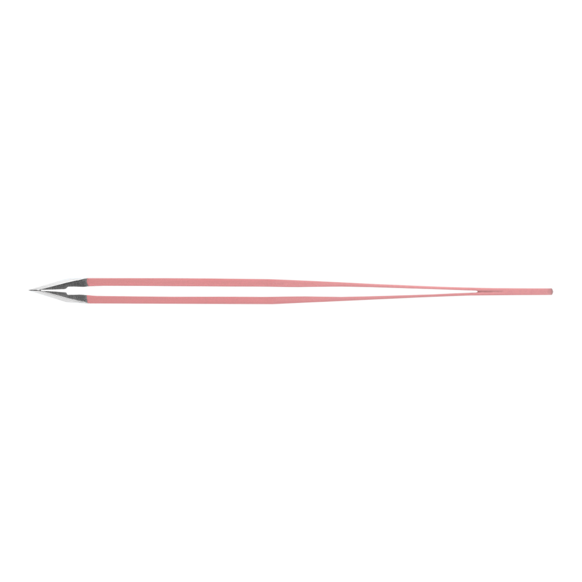 Rubis stainless steel tweezers with slant tip pink