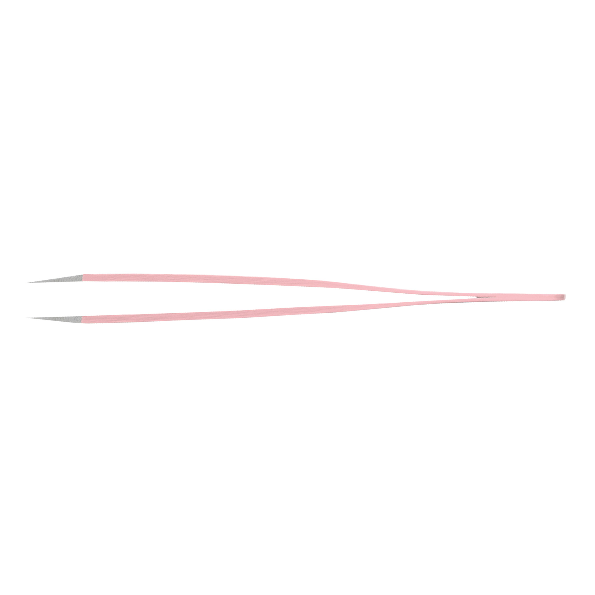 Rubis pointed stainless steel tweezers pink