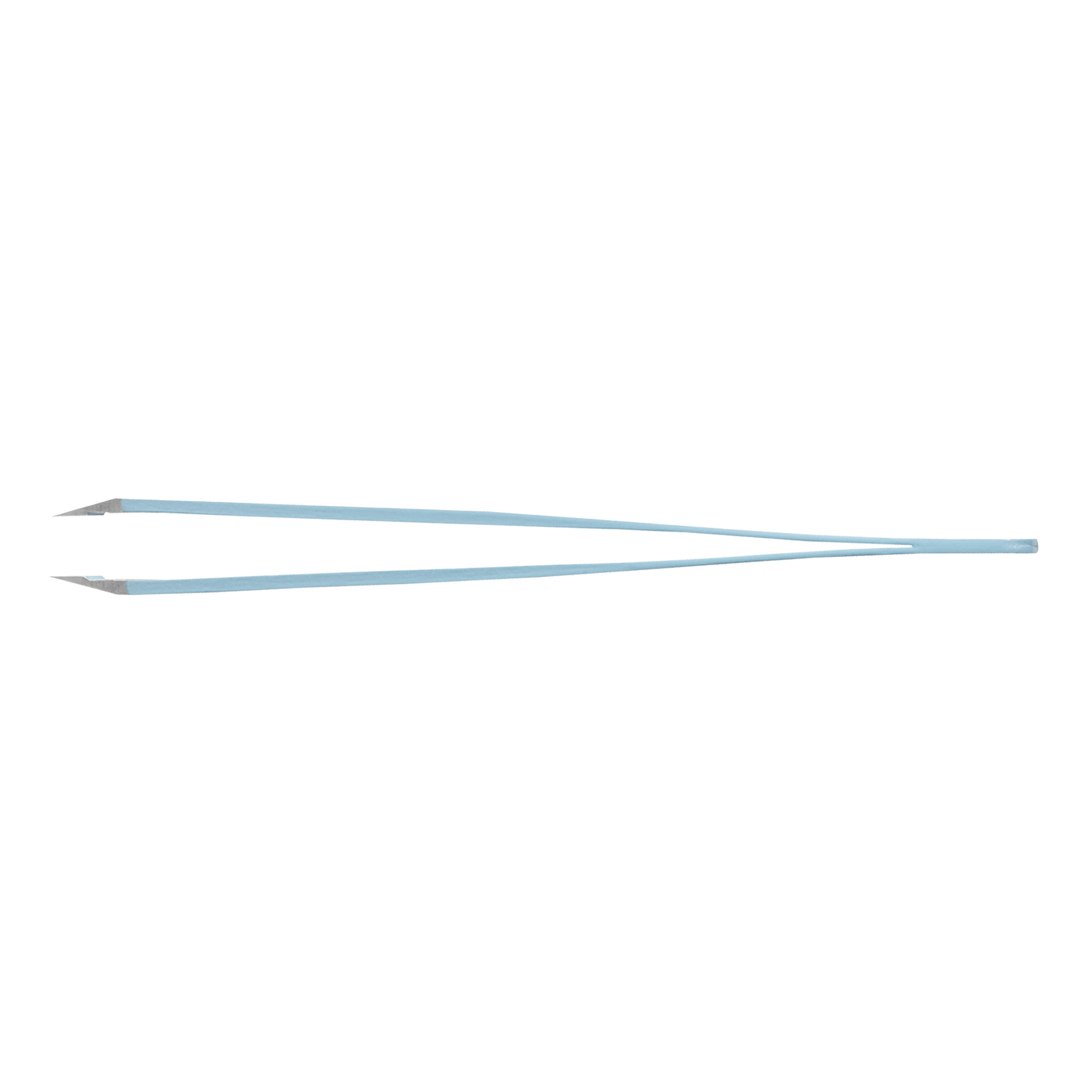 Rubis stainless steel tweezers with slant tip light blue