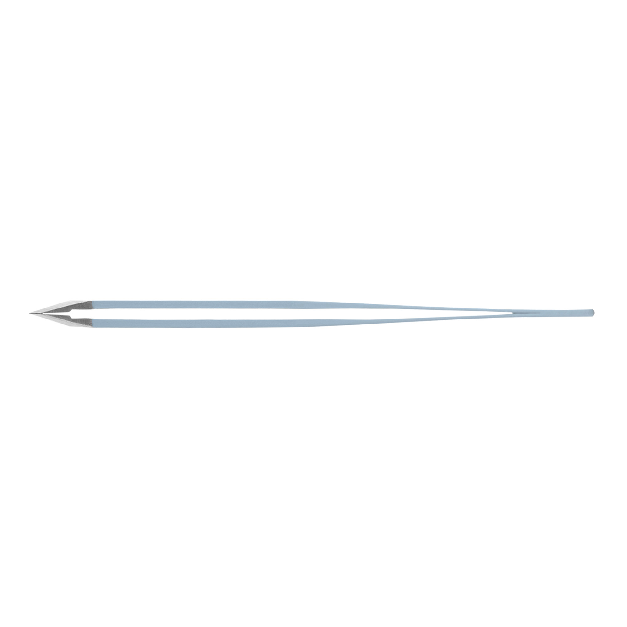 Rubis stainless steel tweezers with slant tip light blue