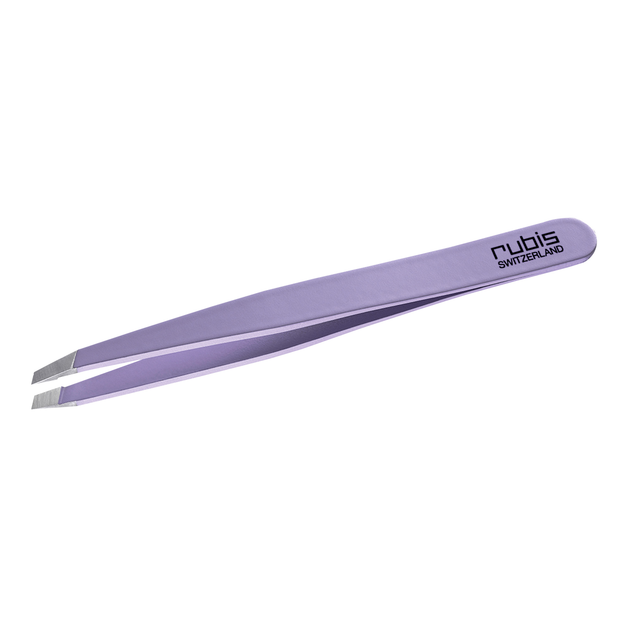 Rubis stainless steel tweezers with slant tip violet