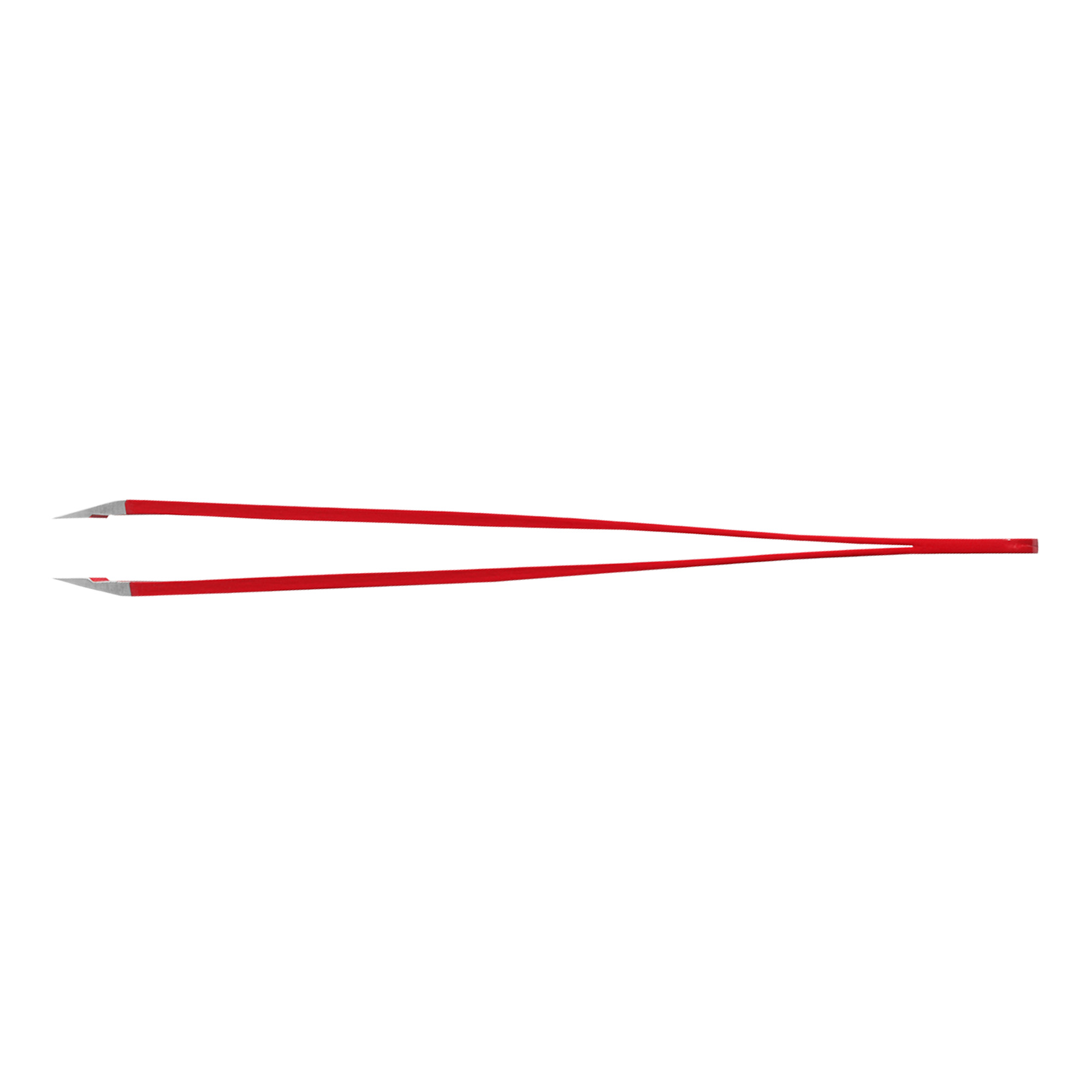 Rubis stainless steel tweezers with slant tip Swiss Cross red