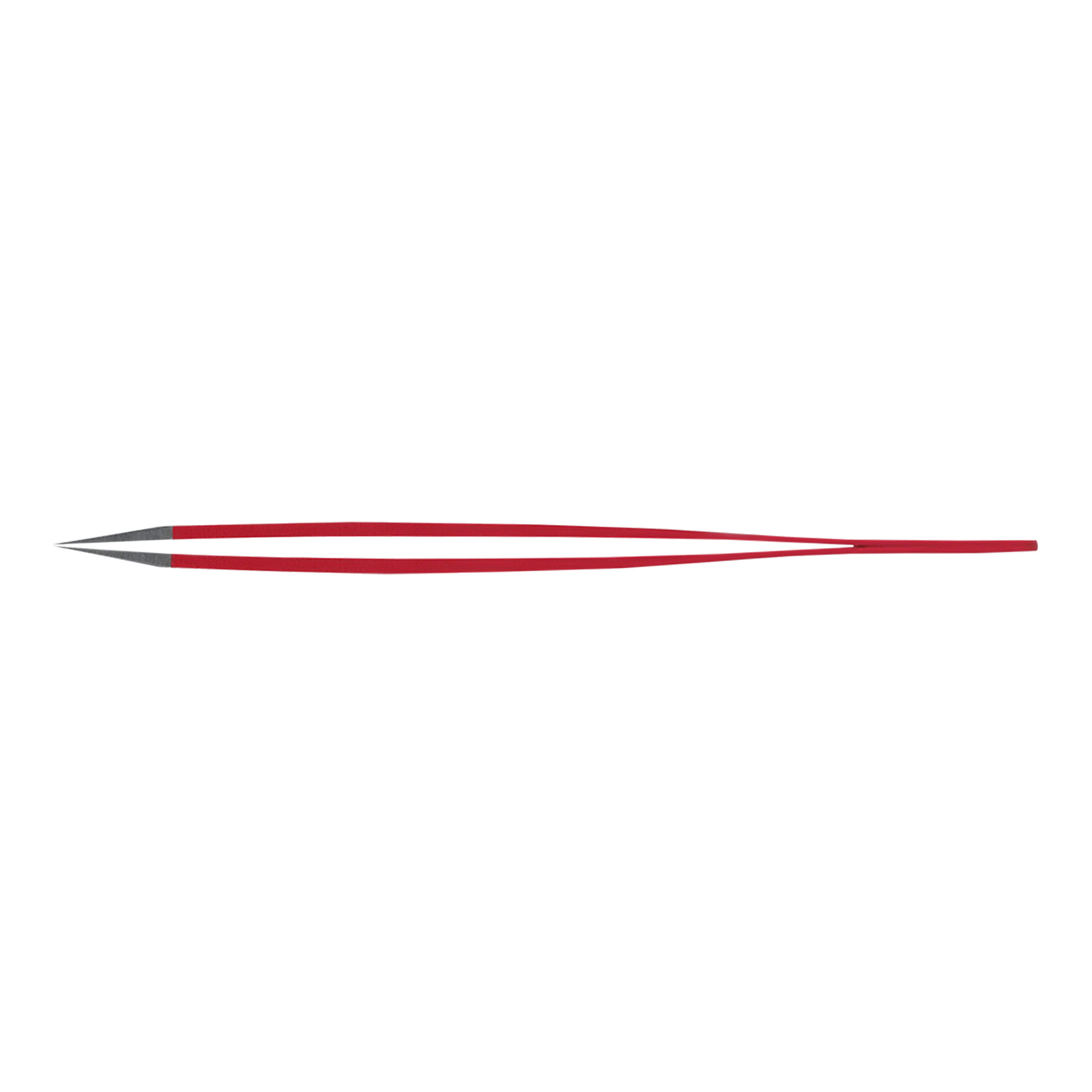 Rubis stainless steel tweezers with pointed tip Swiss Cross red