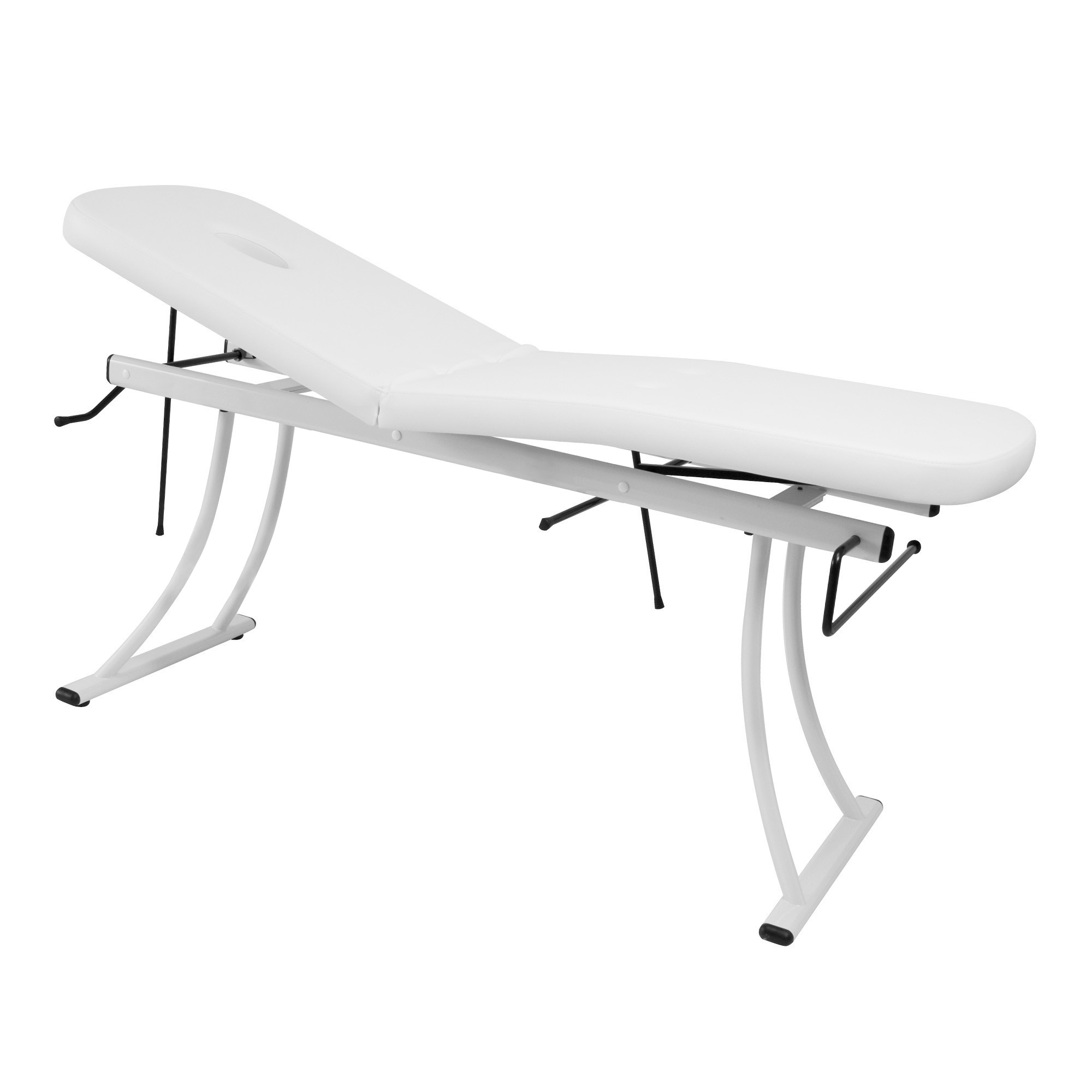 Table de soins en acier avec 2 articulations, trou de visage et porte-rouleau