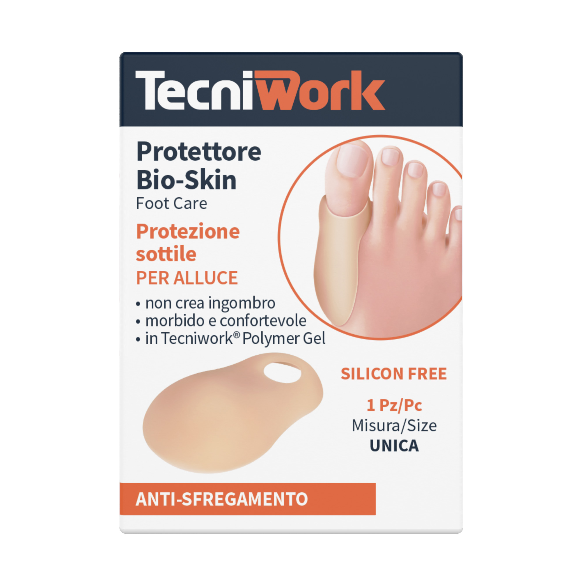 Protezione per alluce in Tecniwork Polymer Gel color pelle Bio-Skin 1 pz