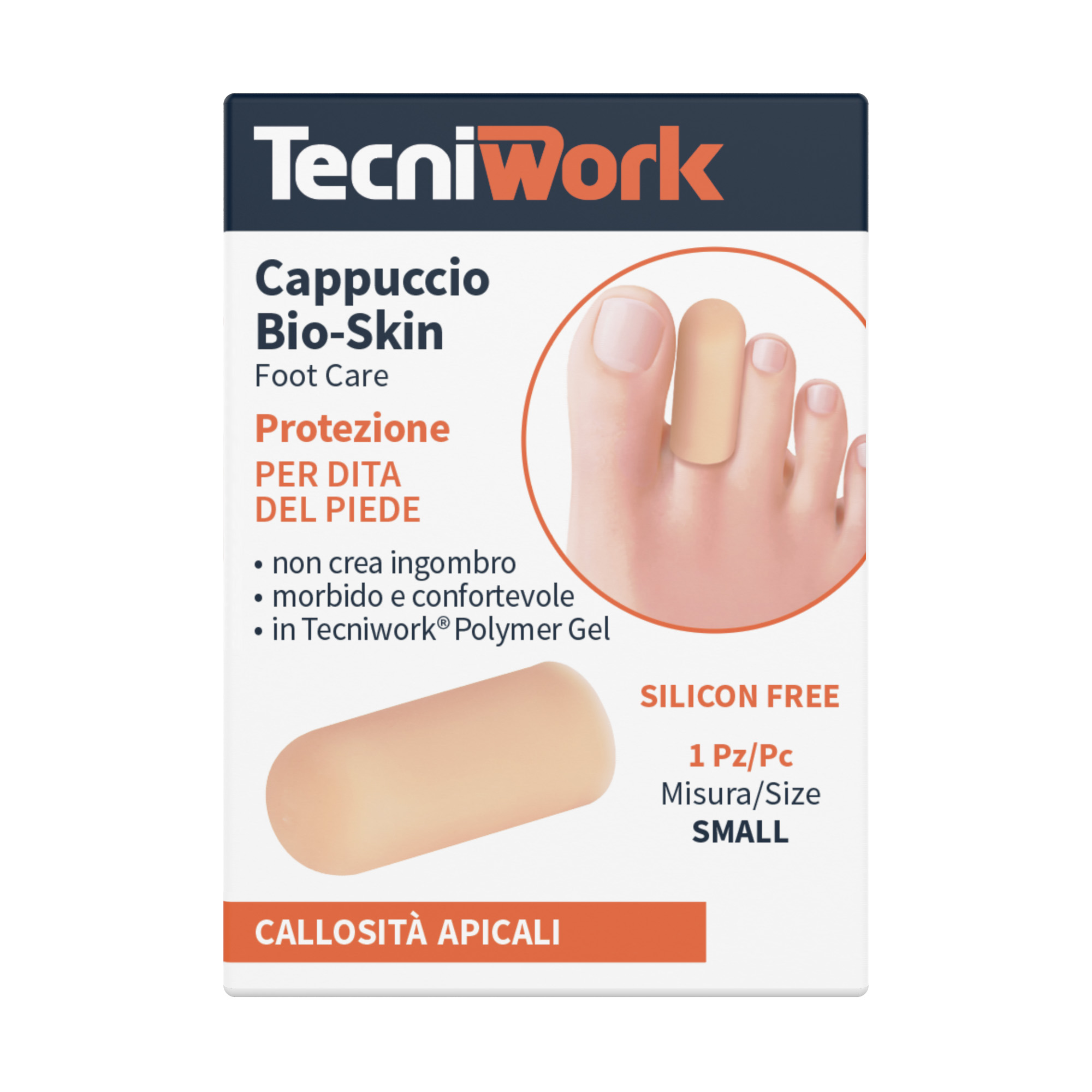 Tecniwork Polymer Gel toe cap flesh-colour Bio-Skin size Small 1 pc