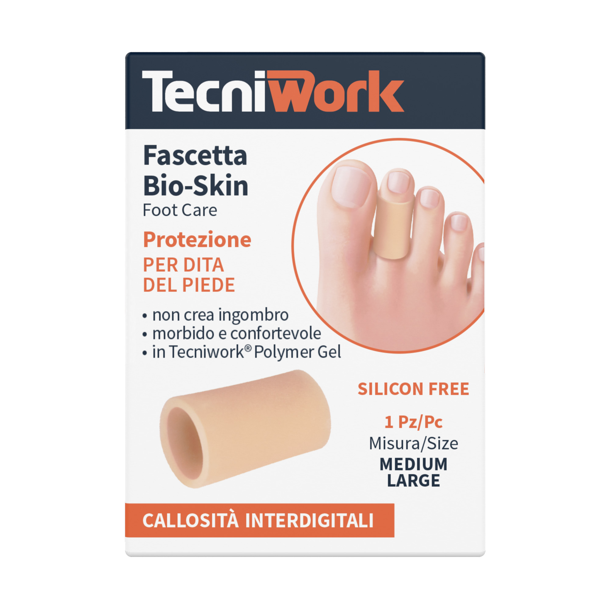 Bande d'orteil tubulaire Tecniwork en cuir Bio-Skin couleur Medium/Large 1 pc