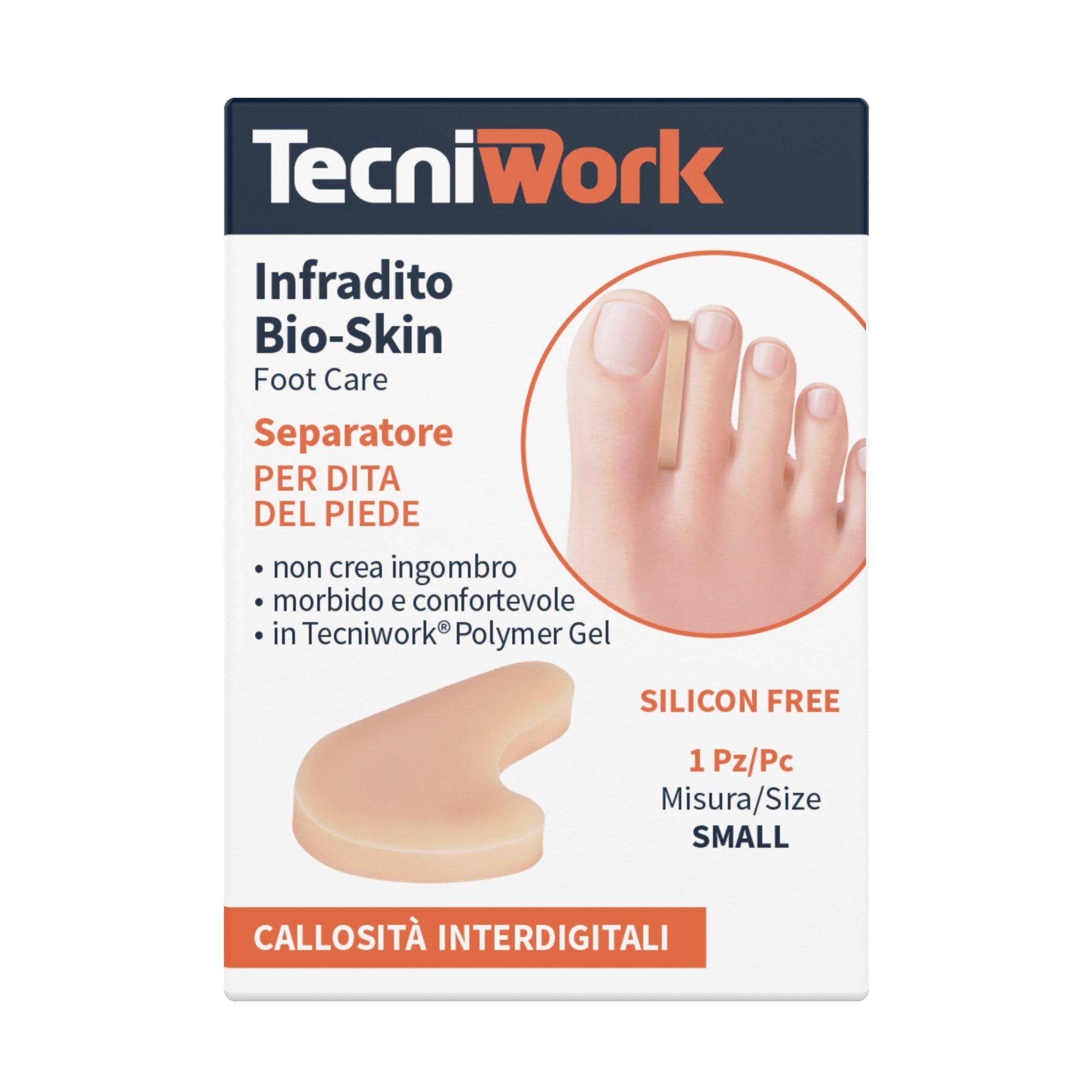 Tecniwork Polymer Gel toe separator Bio-Skin size Small 1 pc