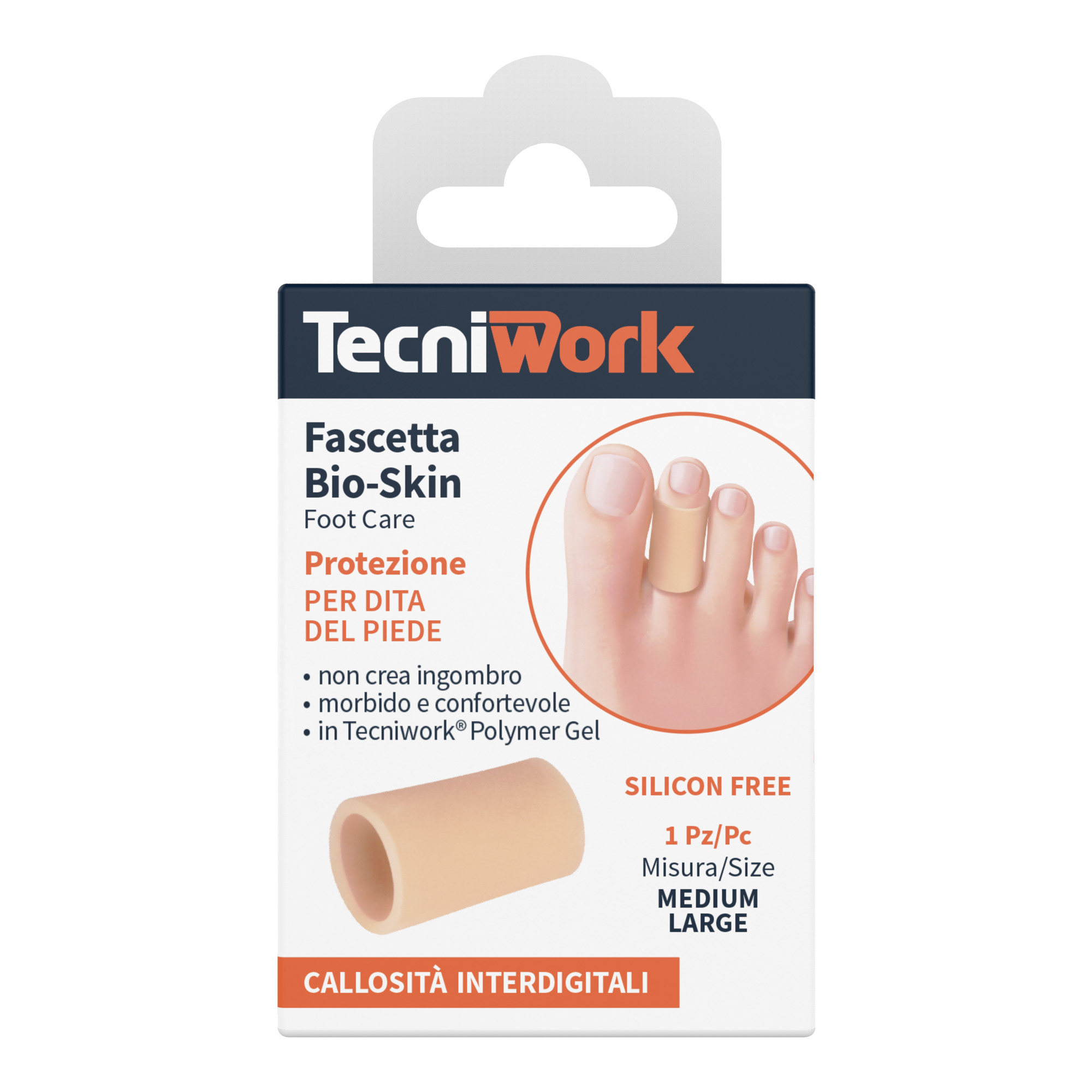 Bande d'orteil tubulaire Tecniwork Polymer Gel Bio-Skin 1 pc