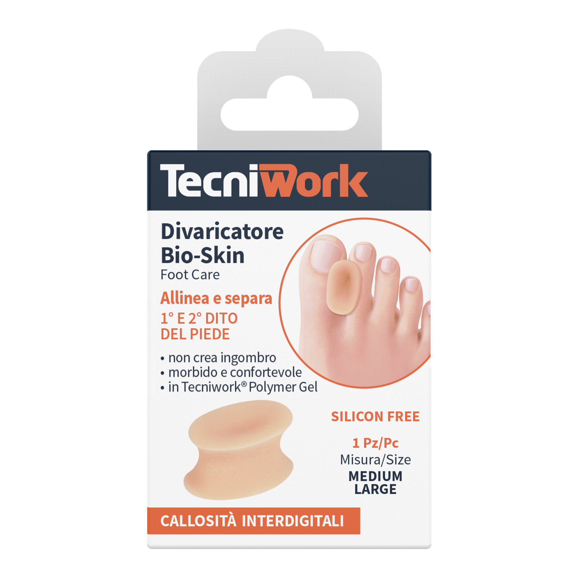 Divaricatore per dita dei piedi in Tecniwork Polymer Gel color pelle Bio-Skin 1 pz