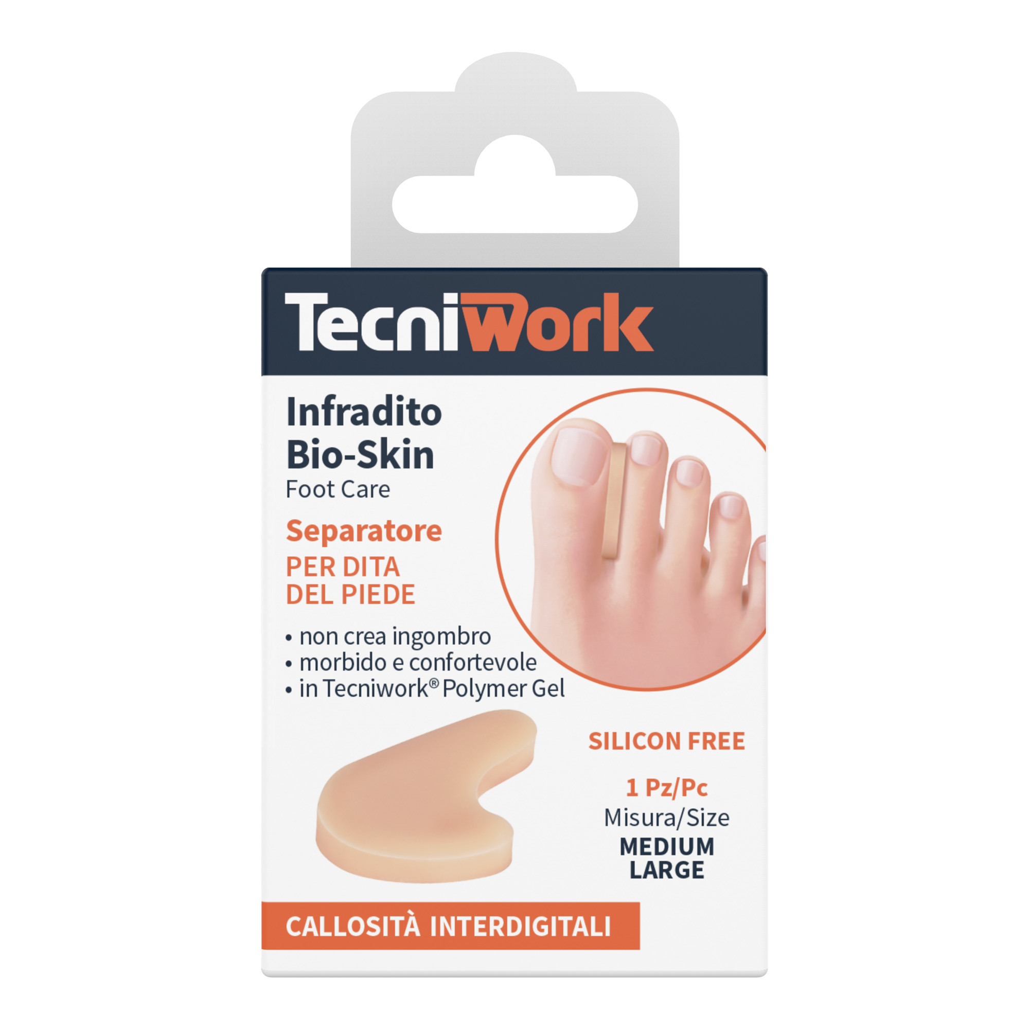 Infradito per dita dei piedi in Tecniwork Polymer Gel color pelle Bio-Skin 1 pz