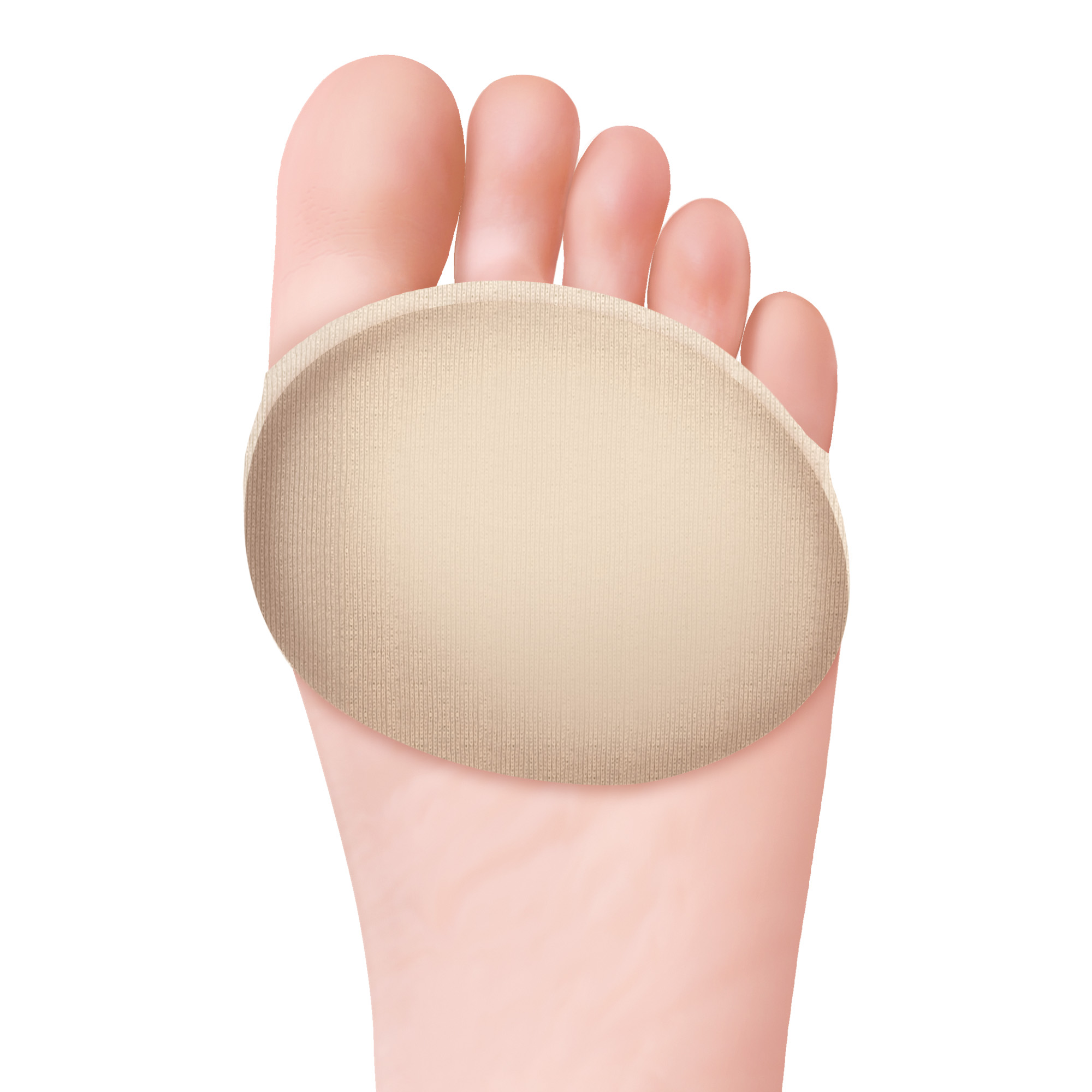 Forefoot comfort cushions in stretch fabric and gel