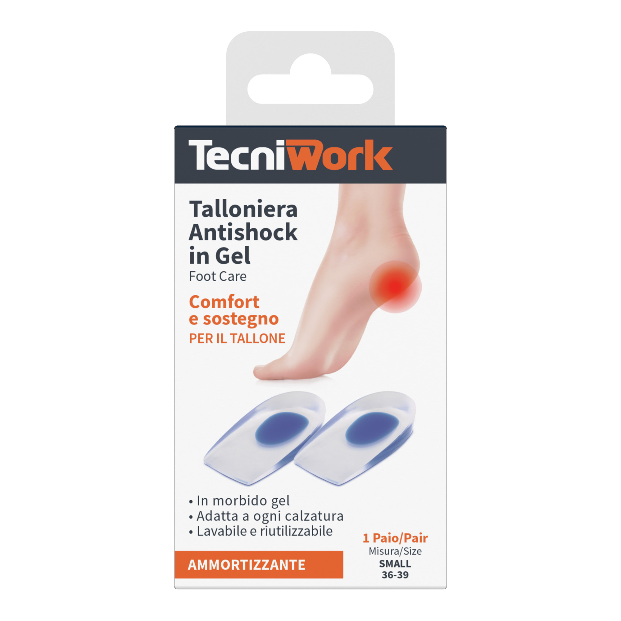 Tecniwork soft enveloping heel pad Size S 1 pair