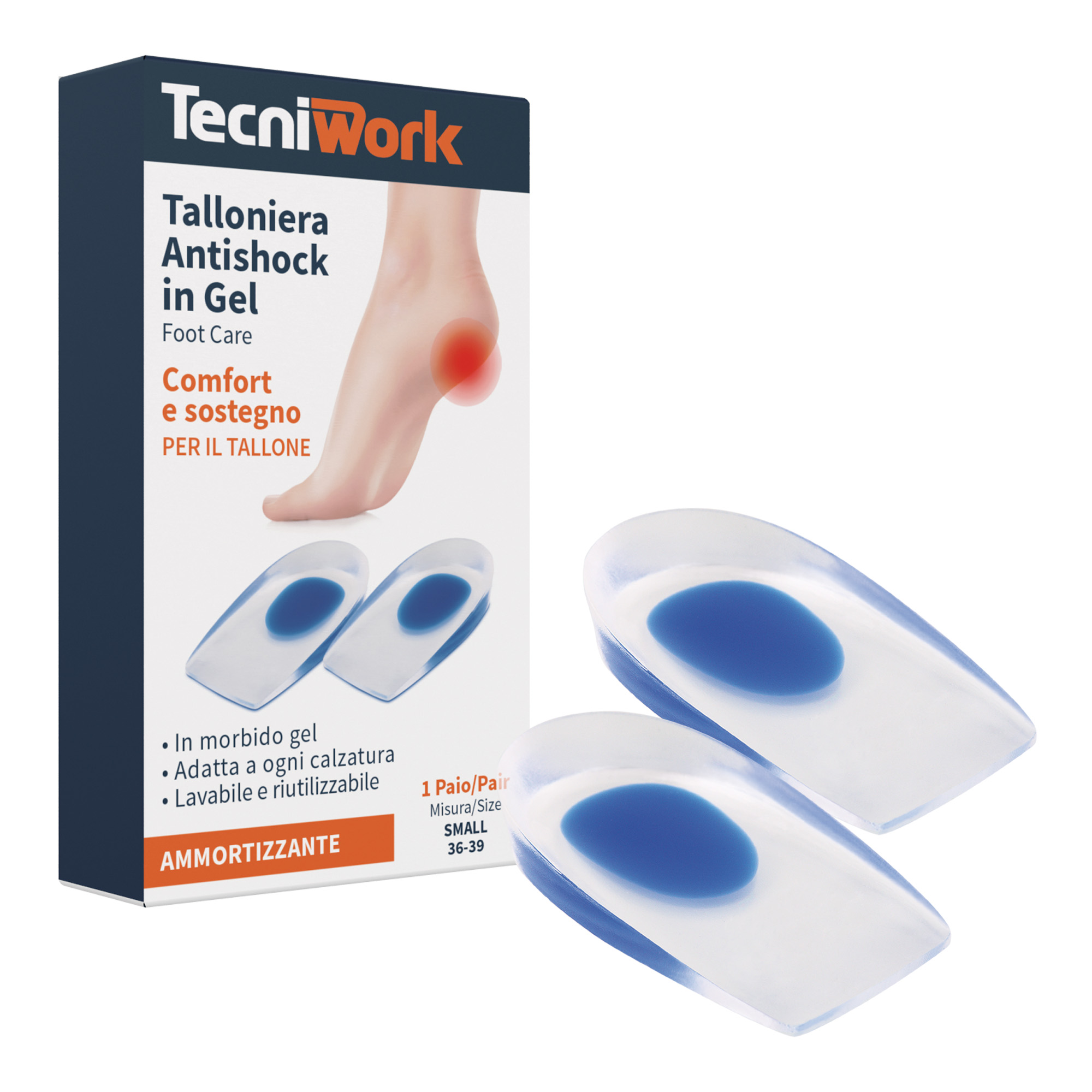 Tecniwork soft enveloping heel pad Size S 1 pair