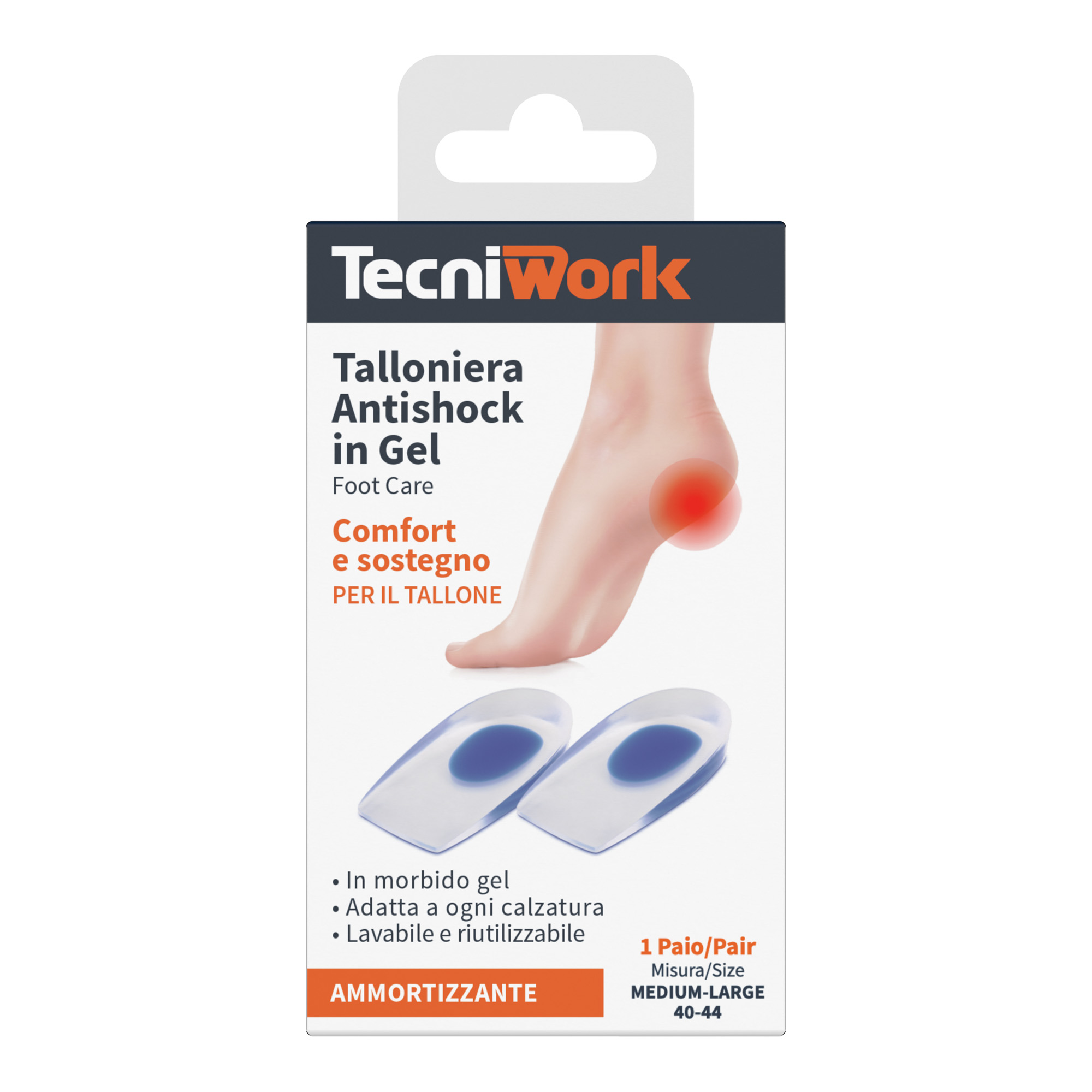 Tecniwork soft enveloping heel pad Size M/L 1 pair