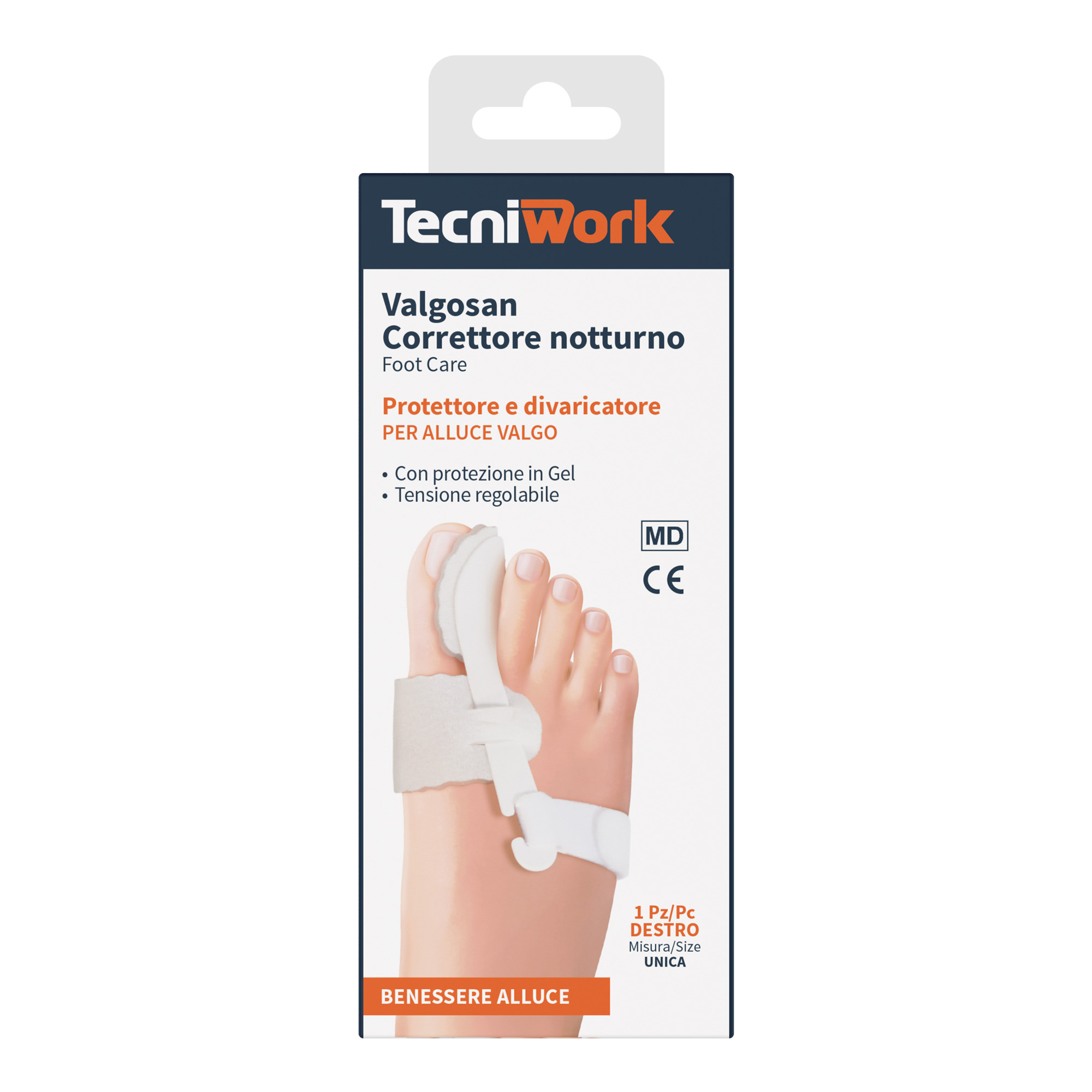 Valgosan hallux valgus correcteur nocturne avec protection en gel pour le pied droit 1 pc