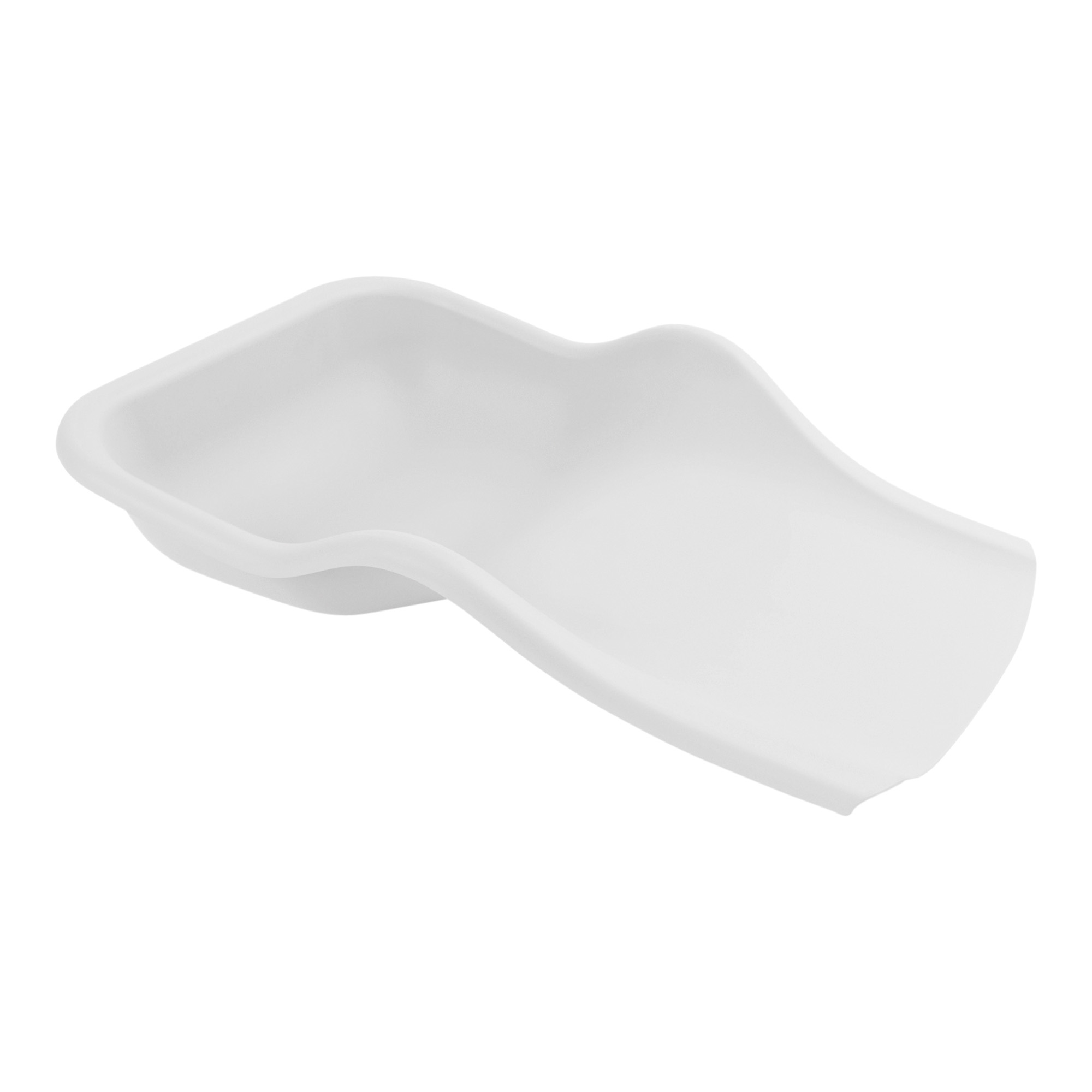 Flexible tray for the collection of pedicure residues on the foot white