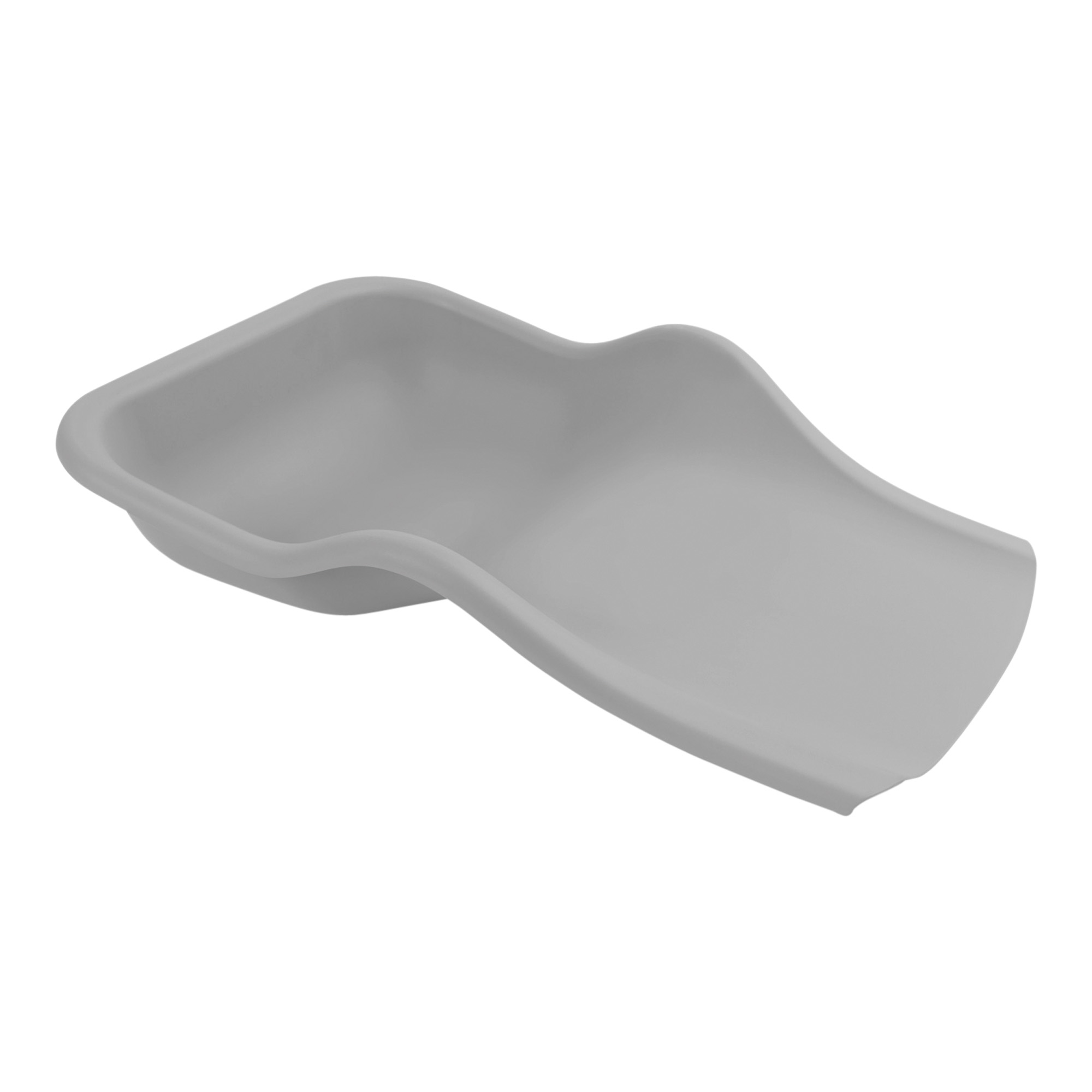 Flexible tray for the collection of pedicure residues on the foot grey