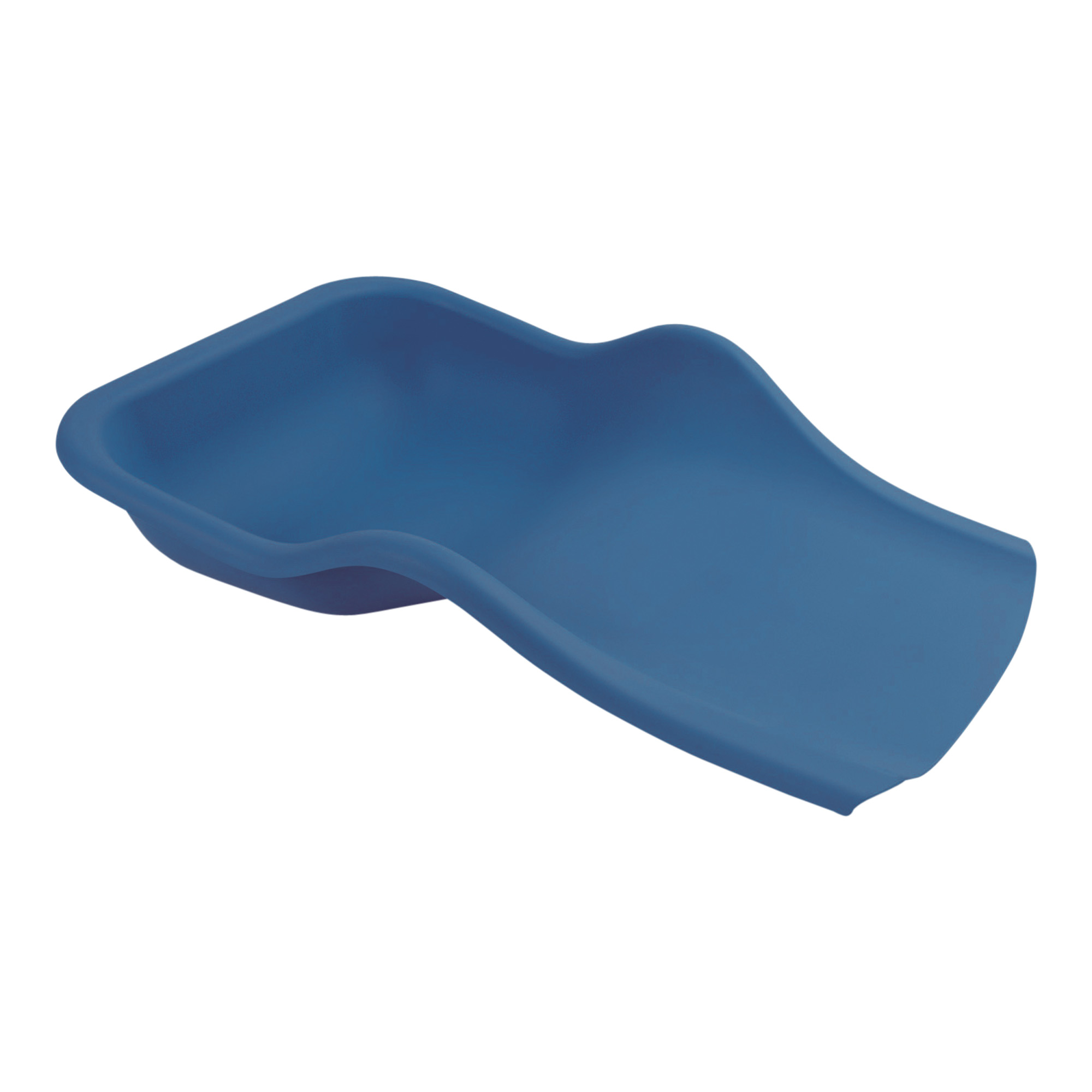 Flexible tray for the collection of pedicure residues on the foot dark blue-green
