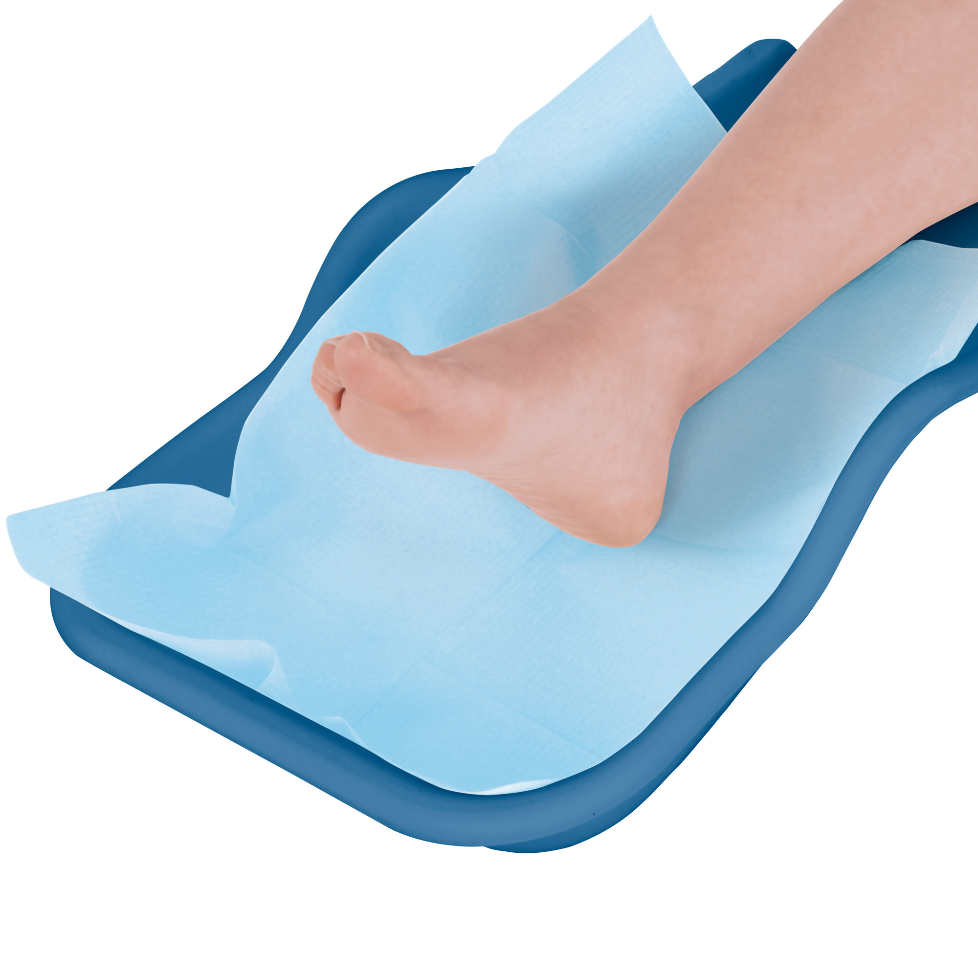 Augette de récuperation flexible pour la collecte des résidus de pédicure bleu pètrole