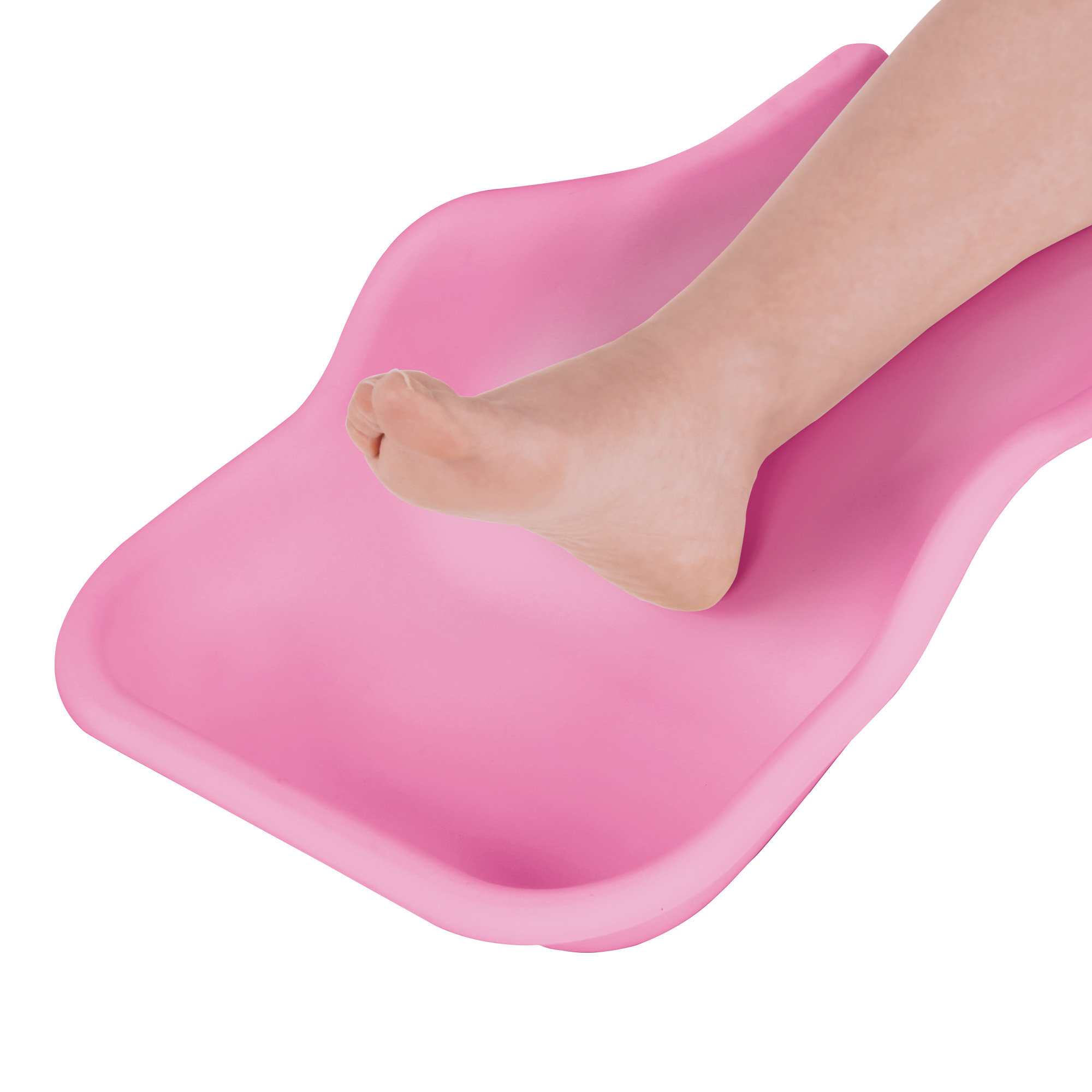 Flexible Auffangschale für die Aufnahme von Arbeitsresten am Fuß rosa