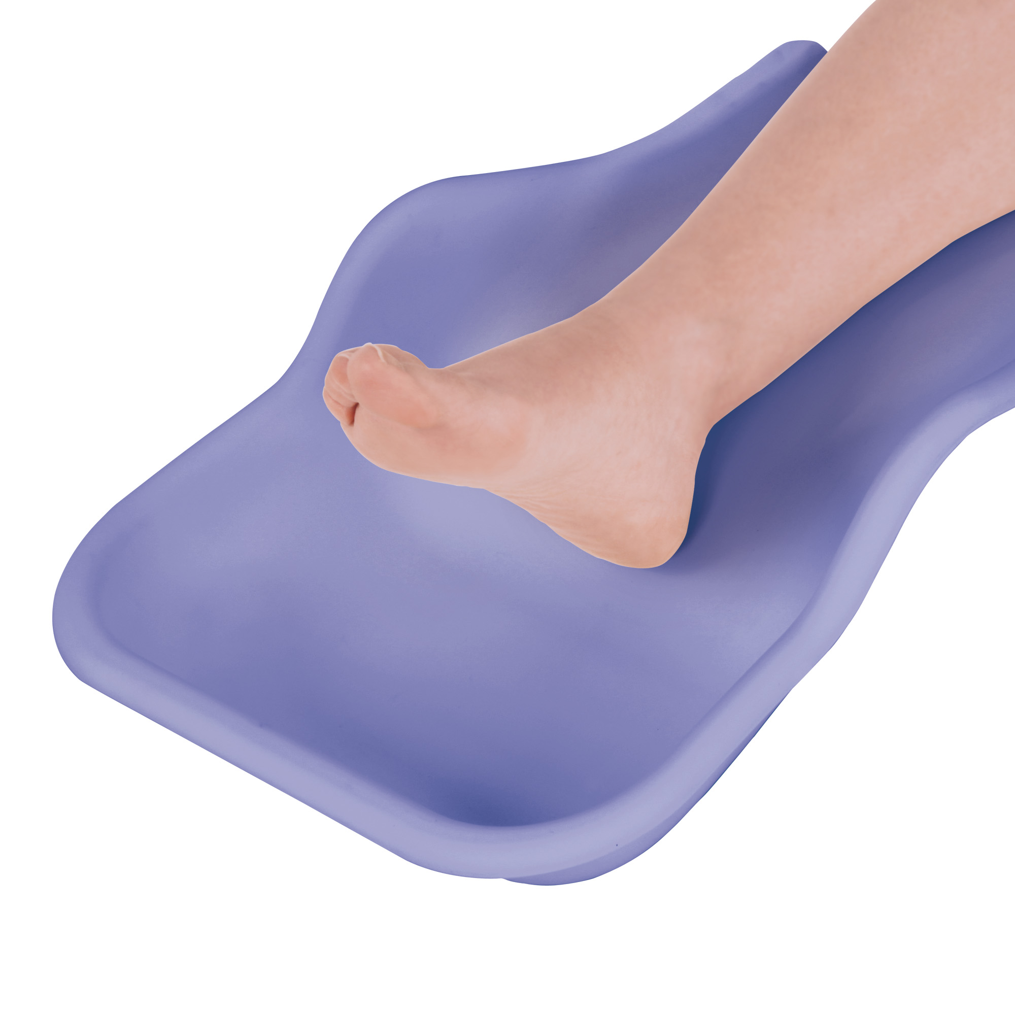 Flexible tray for the collection of pedicure residues on the foot violet