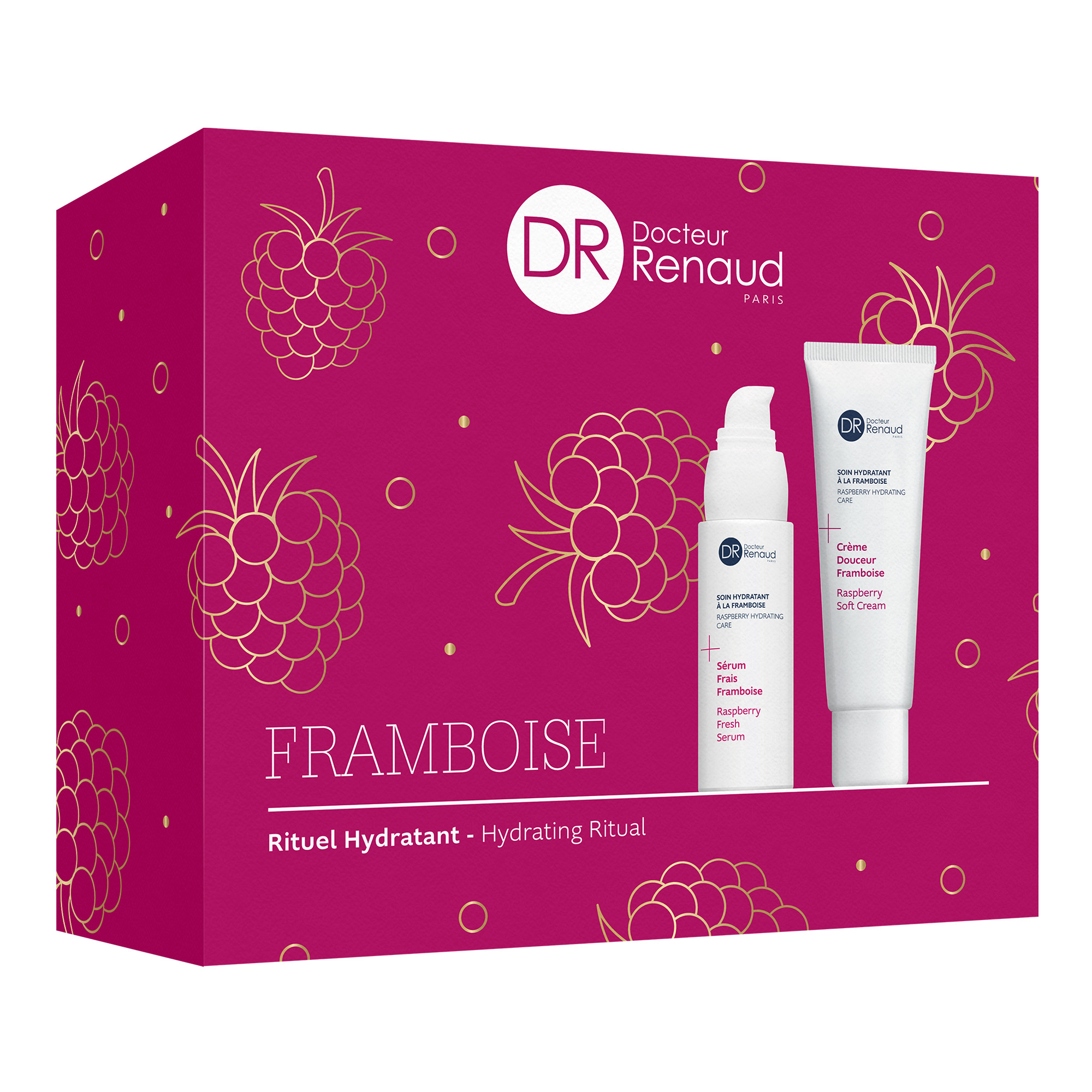 Cofanetto regalo con Crema viso 50 ml e Siero viso 15 ml Linea idratante al Lampone