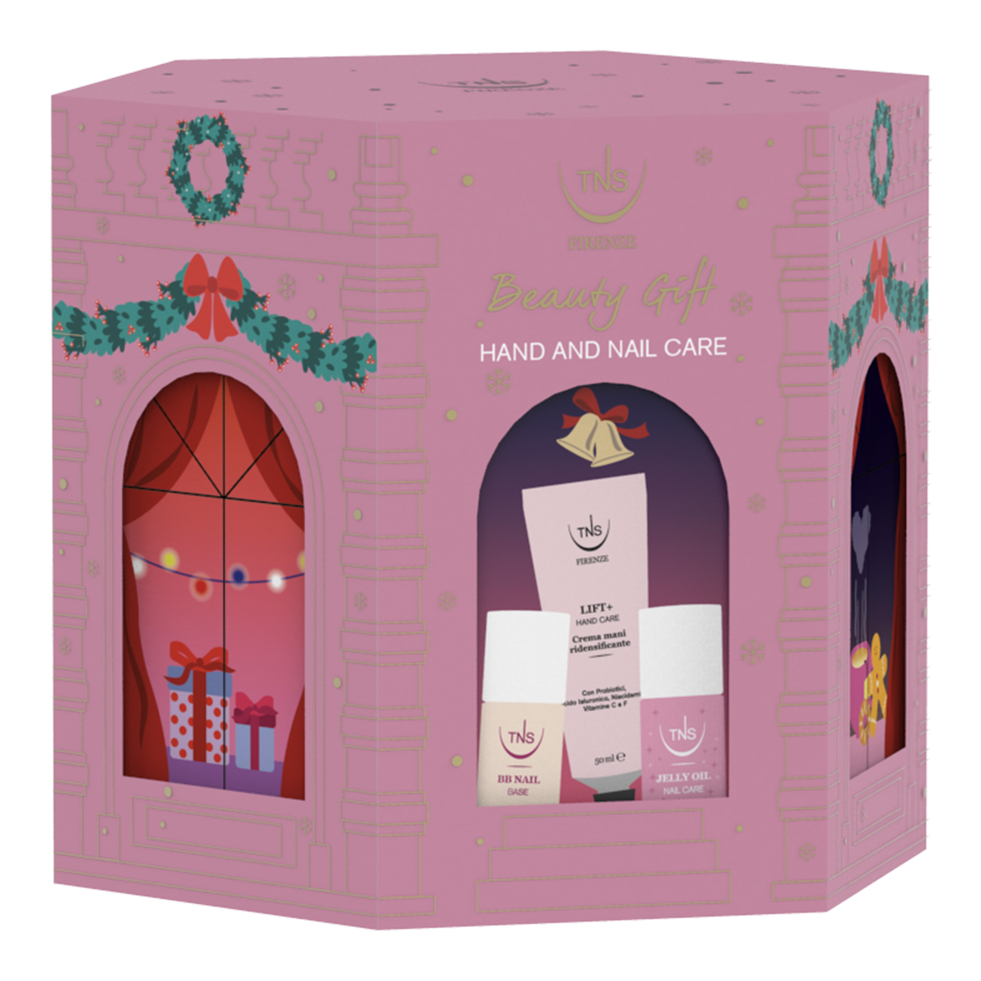 Weihnachts-Beauty-Geschenkset mit Lift Hand Cream, BB Nail Base und TNS Jelly Nail Gel Oil