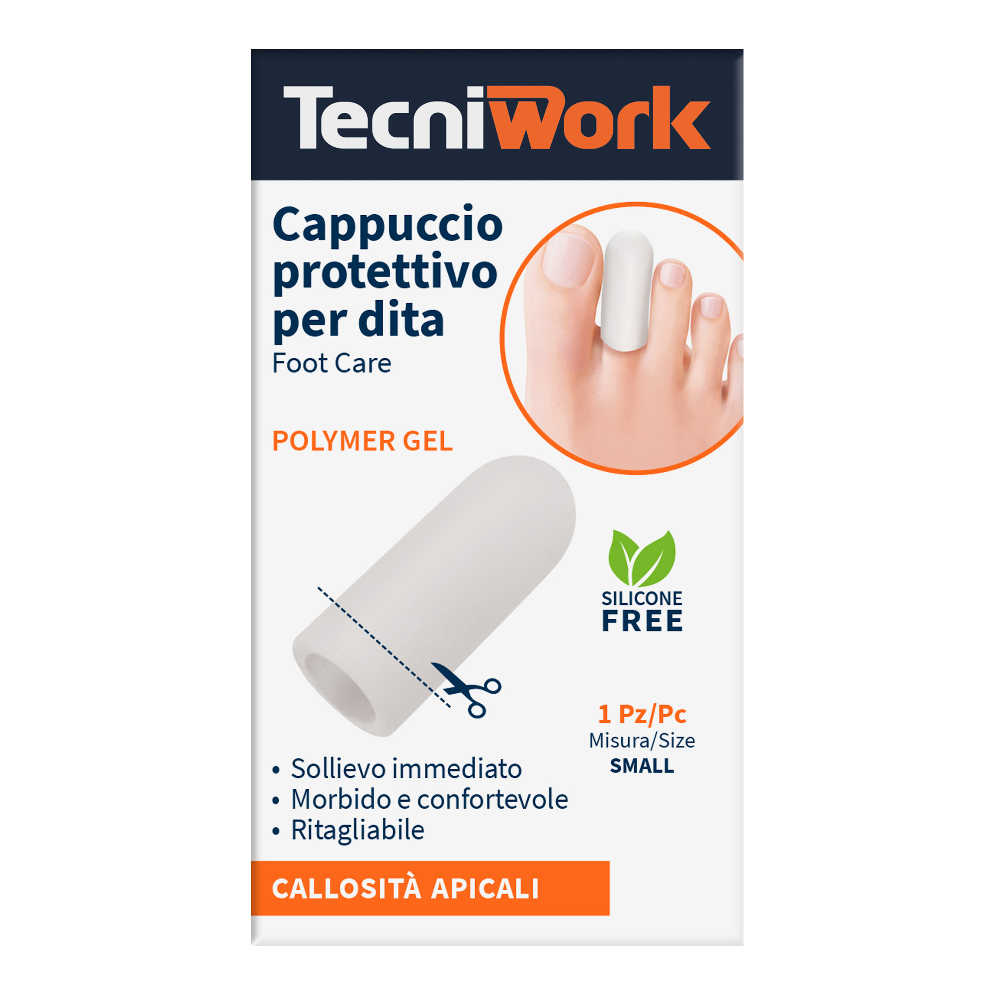 Protezione per dita dei piedi in Tecniwork Polymer Gel trasparente 1 pz