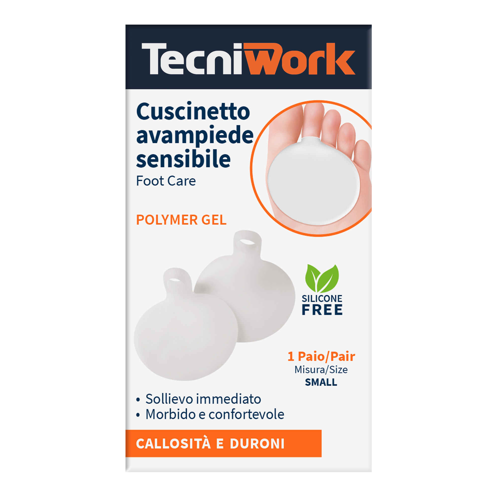 Cuscinetto Metatarsale per il piede in Tecniwork Polymer Gel trasparente 1 paio