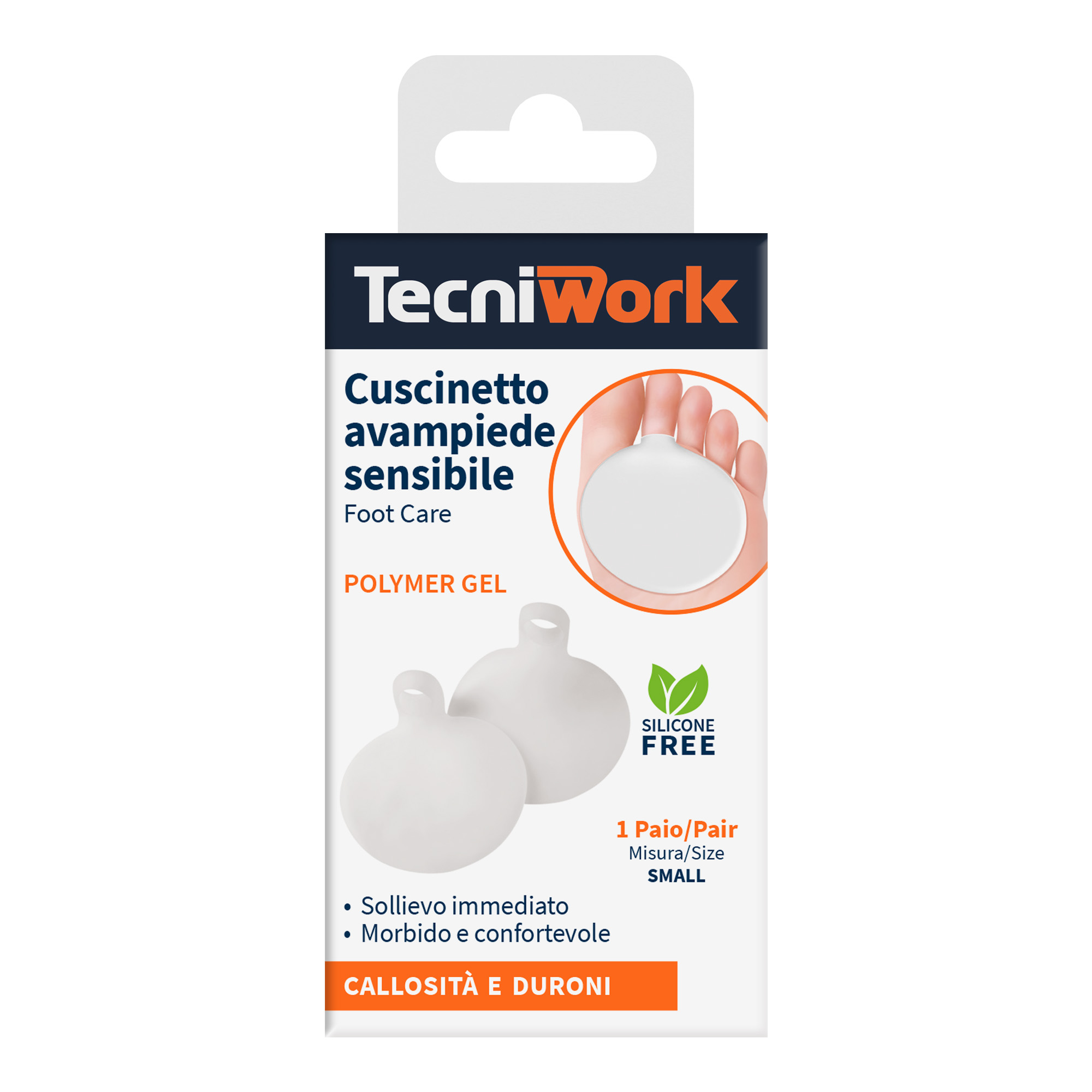 Coussinet métatarsien en gel polymère Tecniwork transparent 1 paire