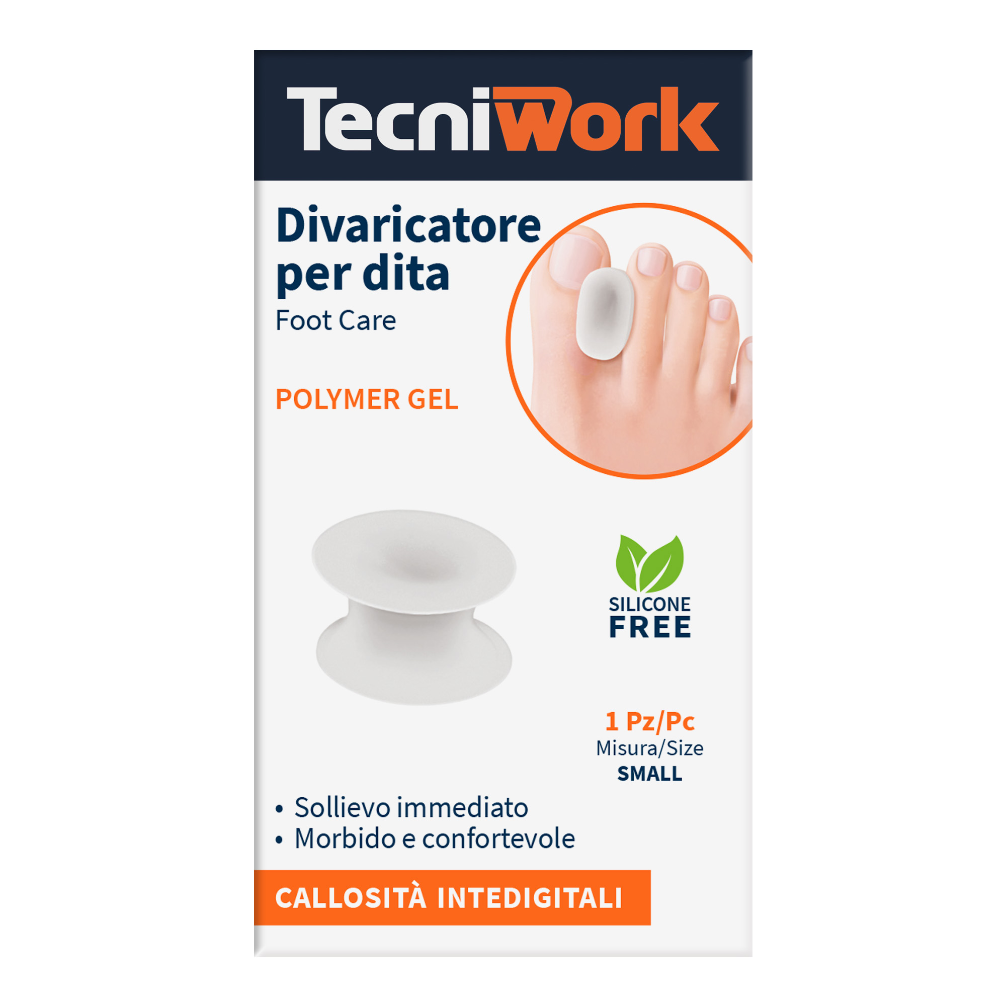 Divaricatore per dita dei piedi in Tecniwork Polymer Gel trasparente 1 pz