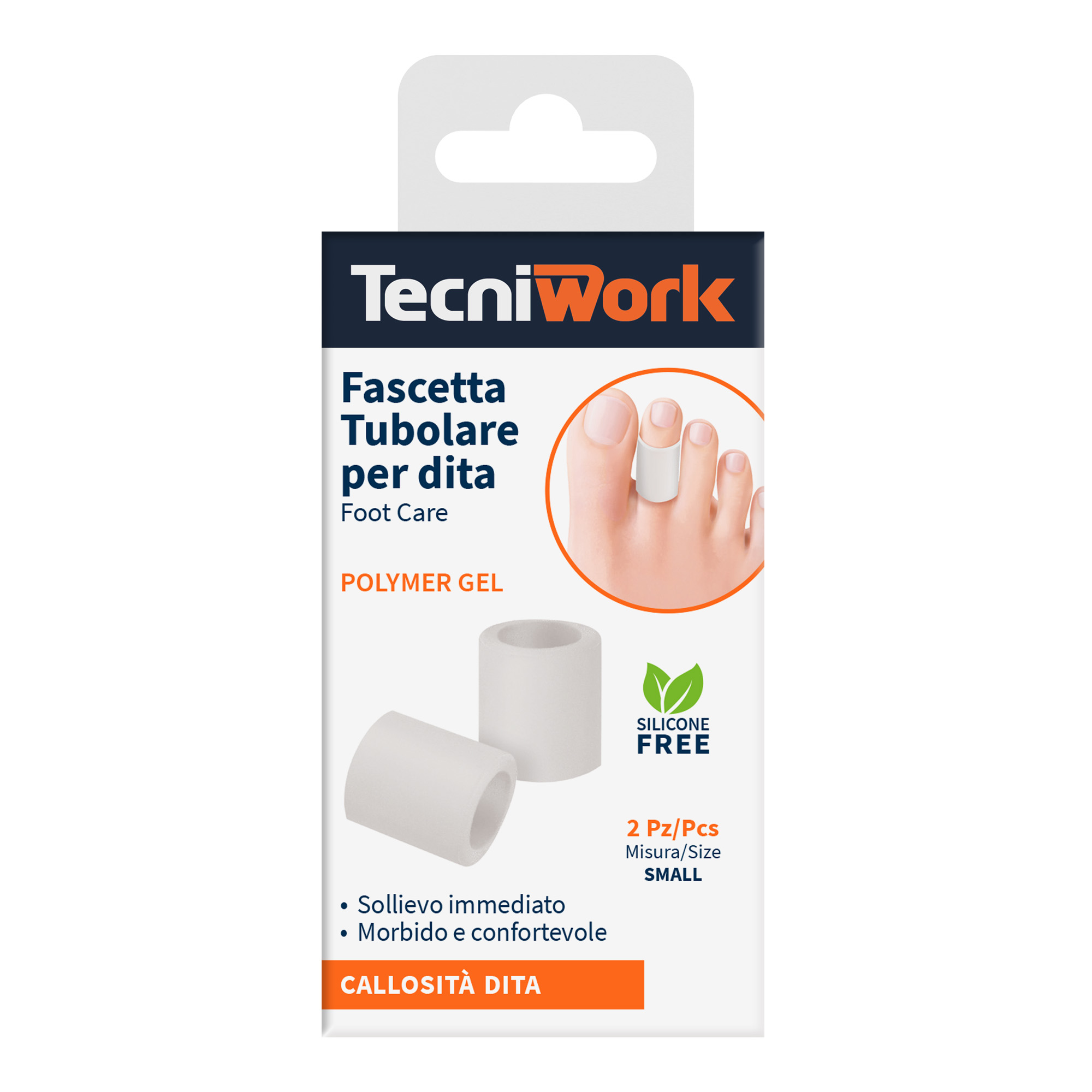 Fascetta tubolare per dita dei piedi in Tecniwork Polymer Gel trasparente 2 pz