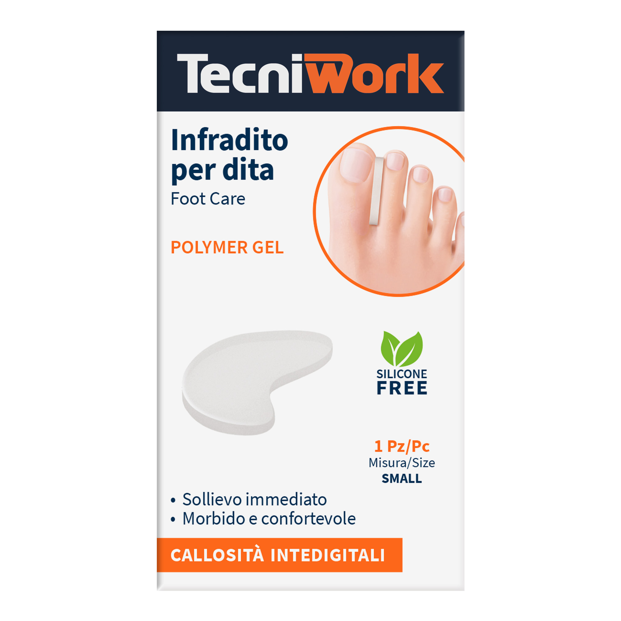 Infradito per dita dei piedi in Tecniwork Polymer Gel trasparente 1 pz